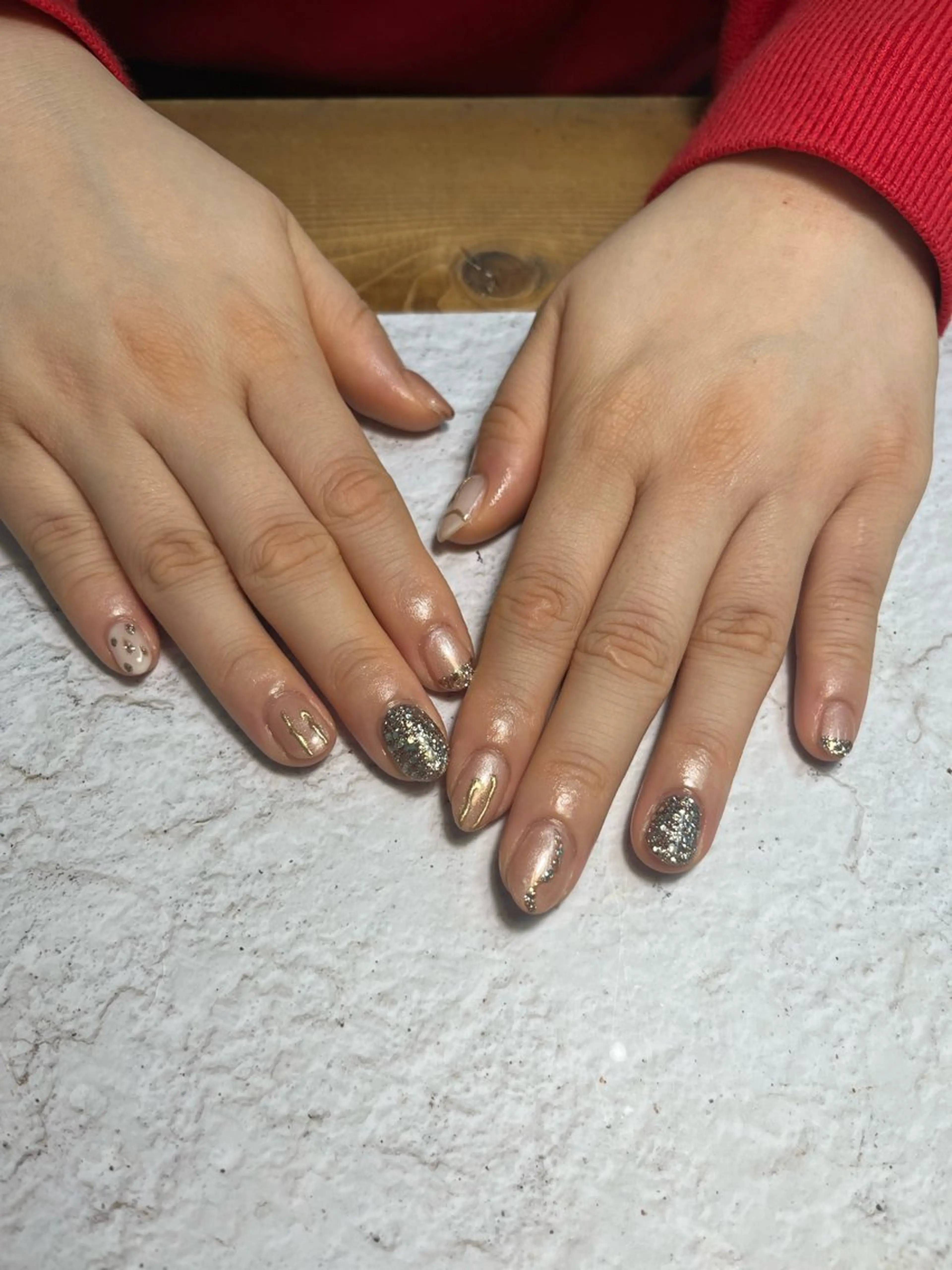 ネイル アートネイル 春ネイル 🩵atelier- 01 優奈🩵のネイルデザイン