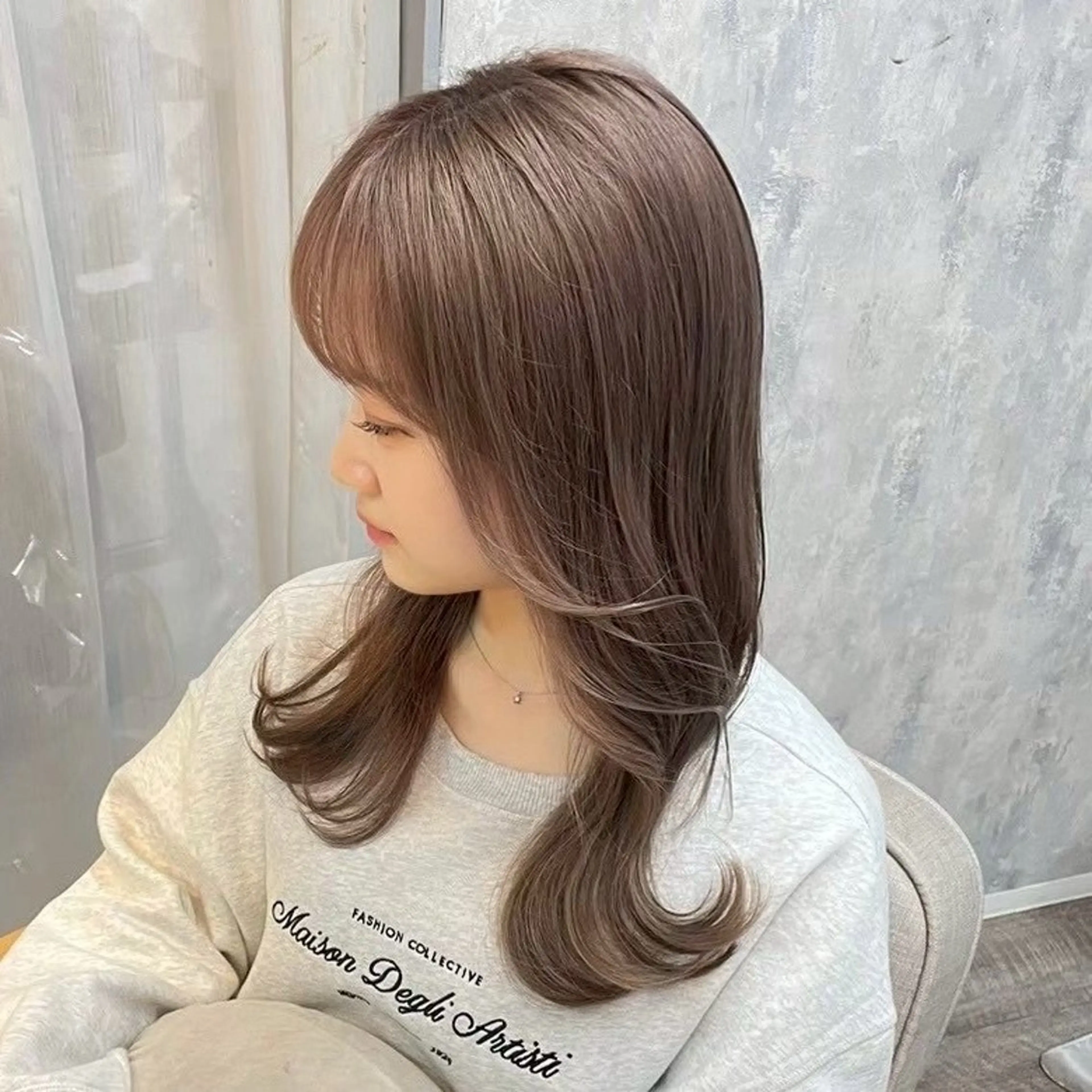 ロング 縮毛矯正 こうき/前髪割れ癖 改善/カット/カラーのヘアスタイル