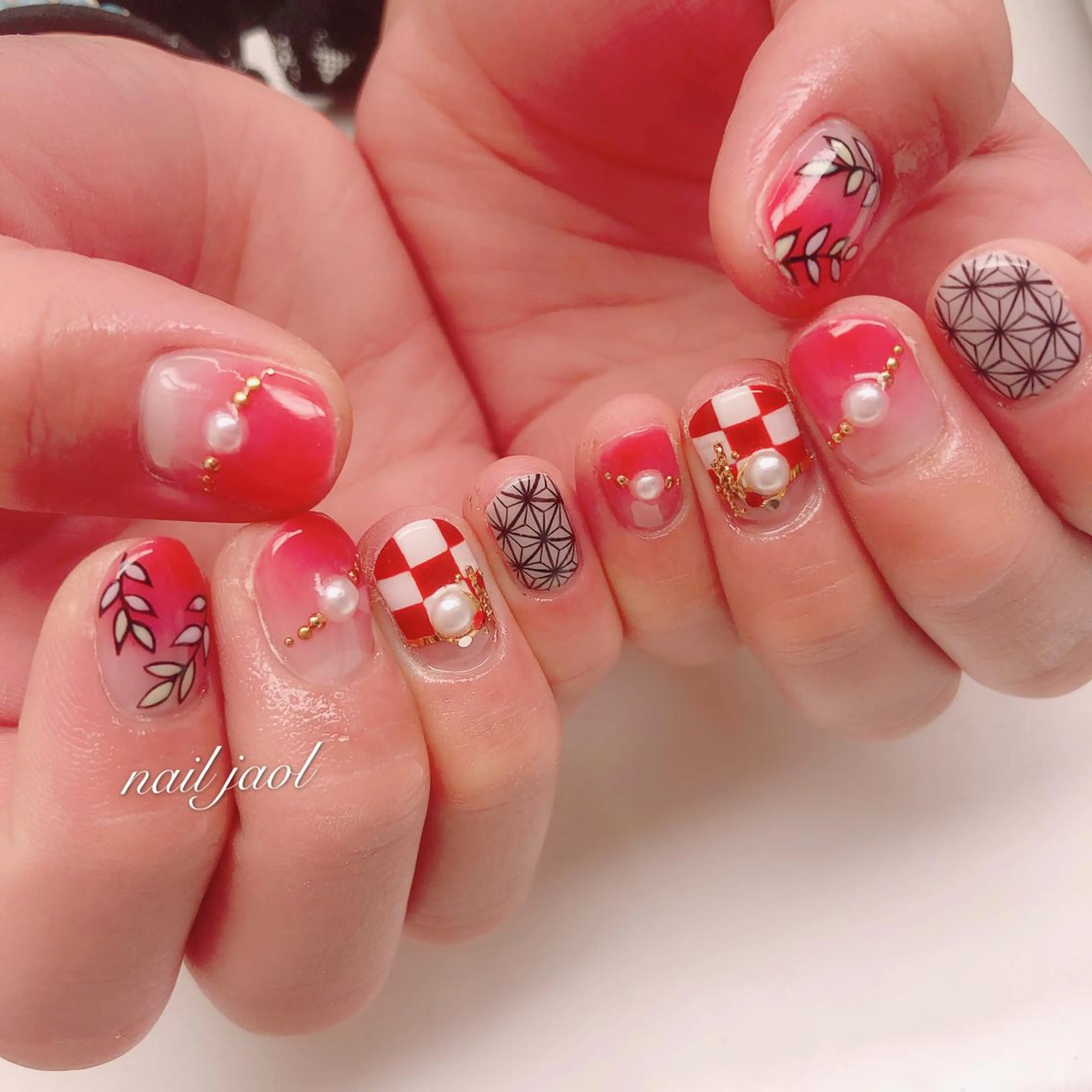 ショート ハンドネイル ネイルJaol 池袋のネイルデザイン