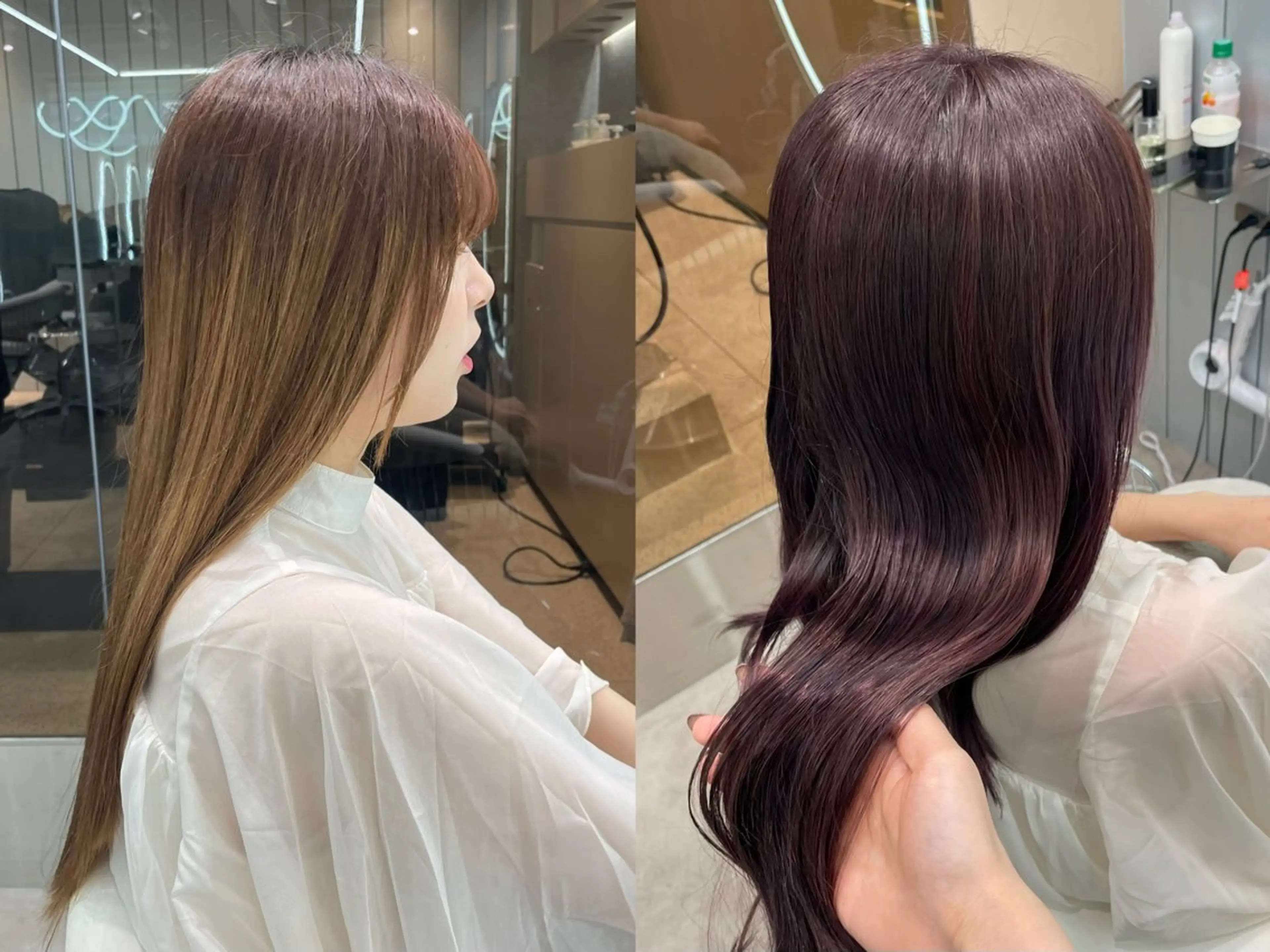 ロング ヘアカラー トリートメント 大宮🤍縮毛矯正 レイヤー🪽なるのヘアスタイル