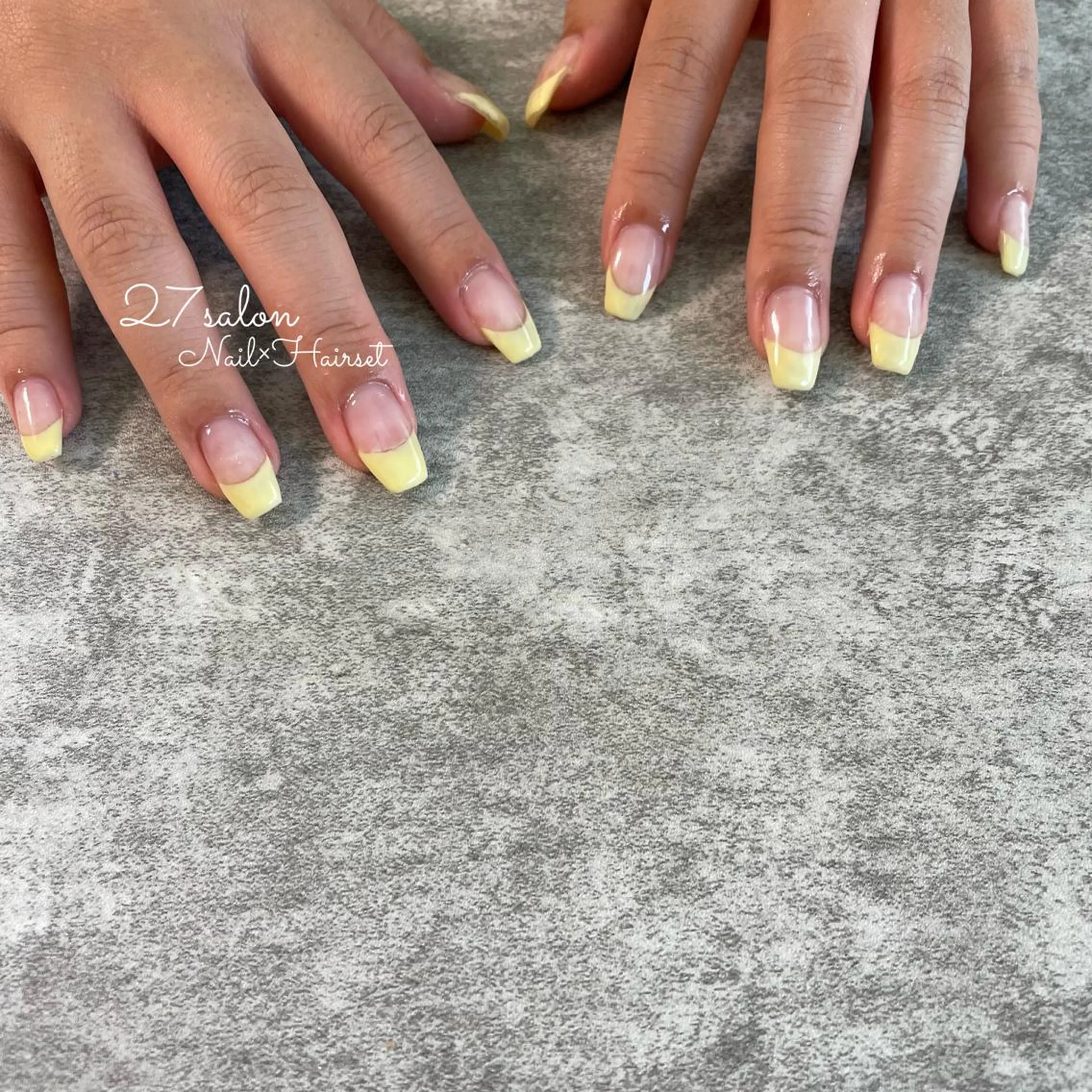 ネイル フレンチネイル 黄色 27salon yuinaのネイルデザイン