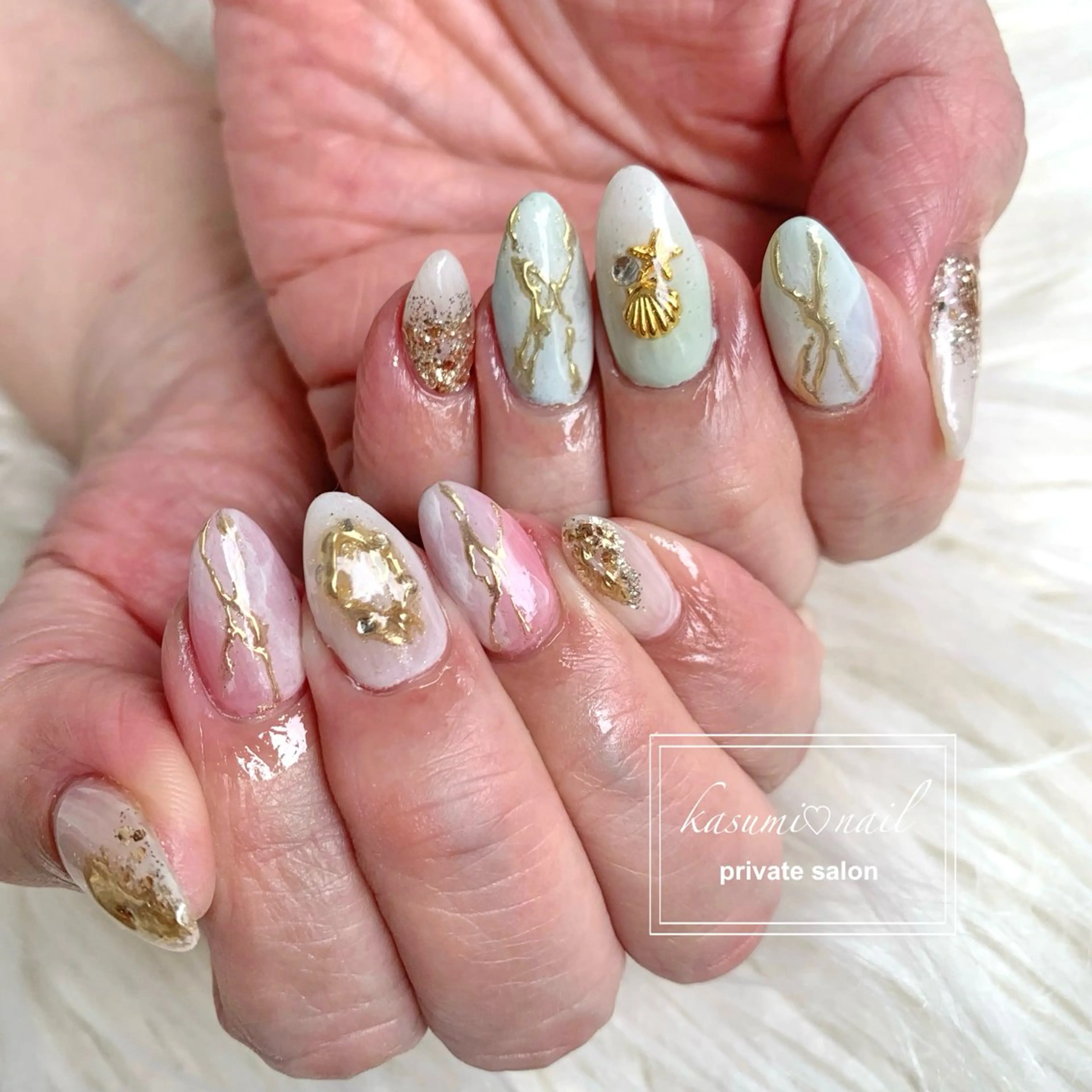 ネイル 大理石ネイル(マーブル) ニュアンスネイル KASUMI♡ Nailのネイルデザイン