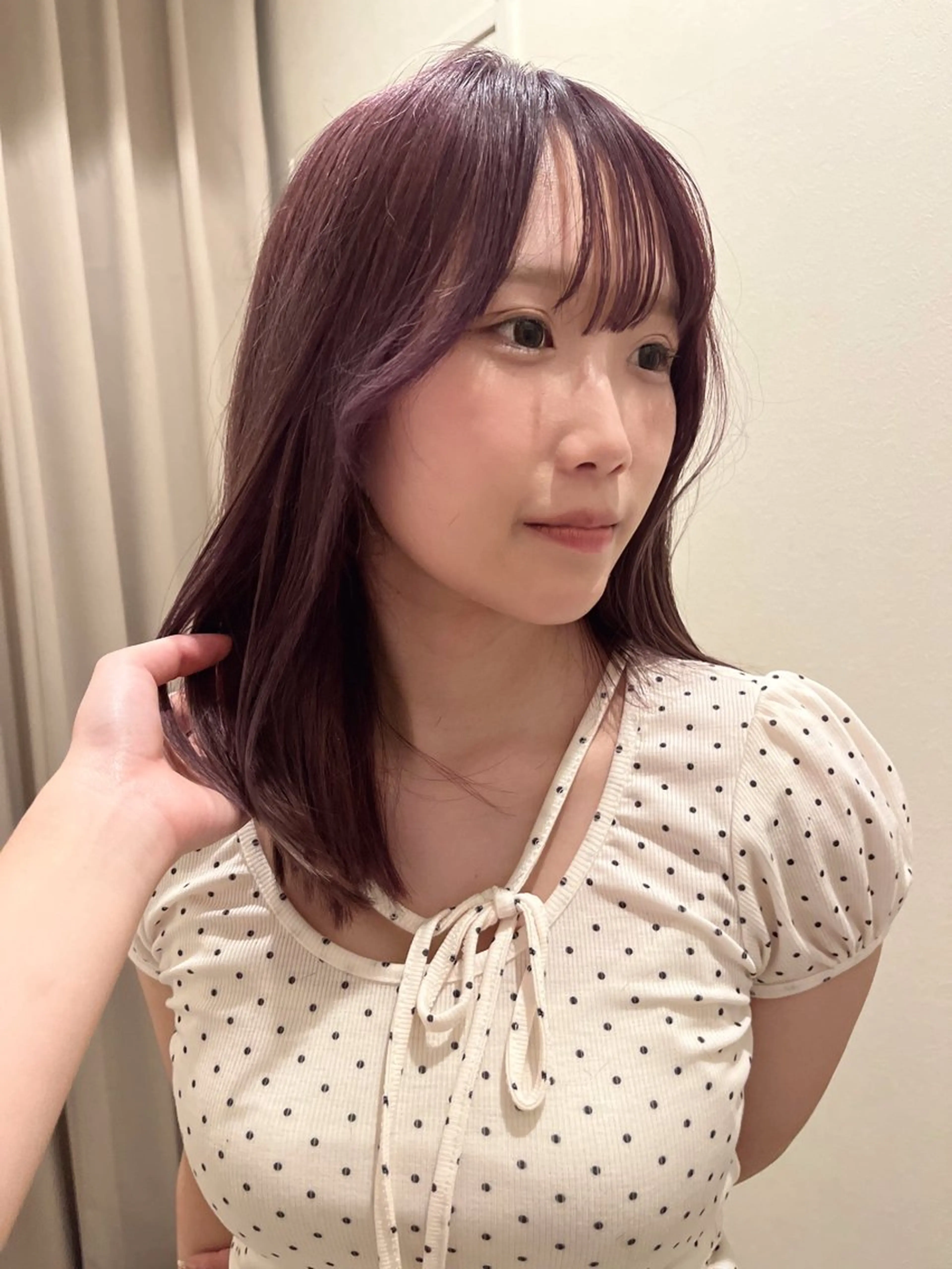 ミディアム パープルカラー ヘアカラー Fleur 西 優希のヘアスタイル