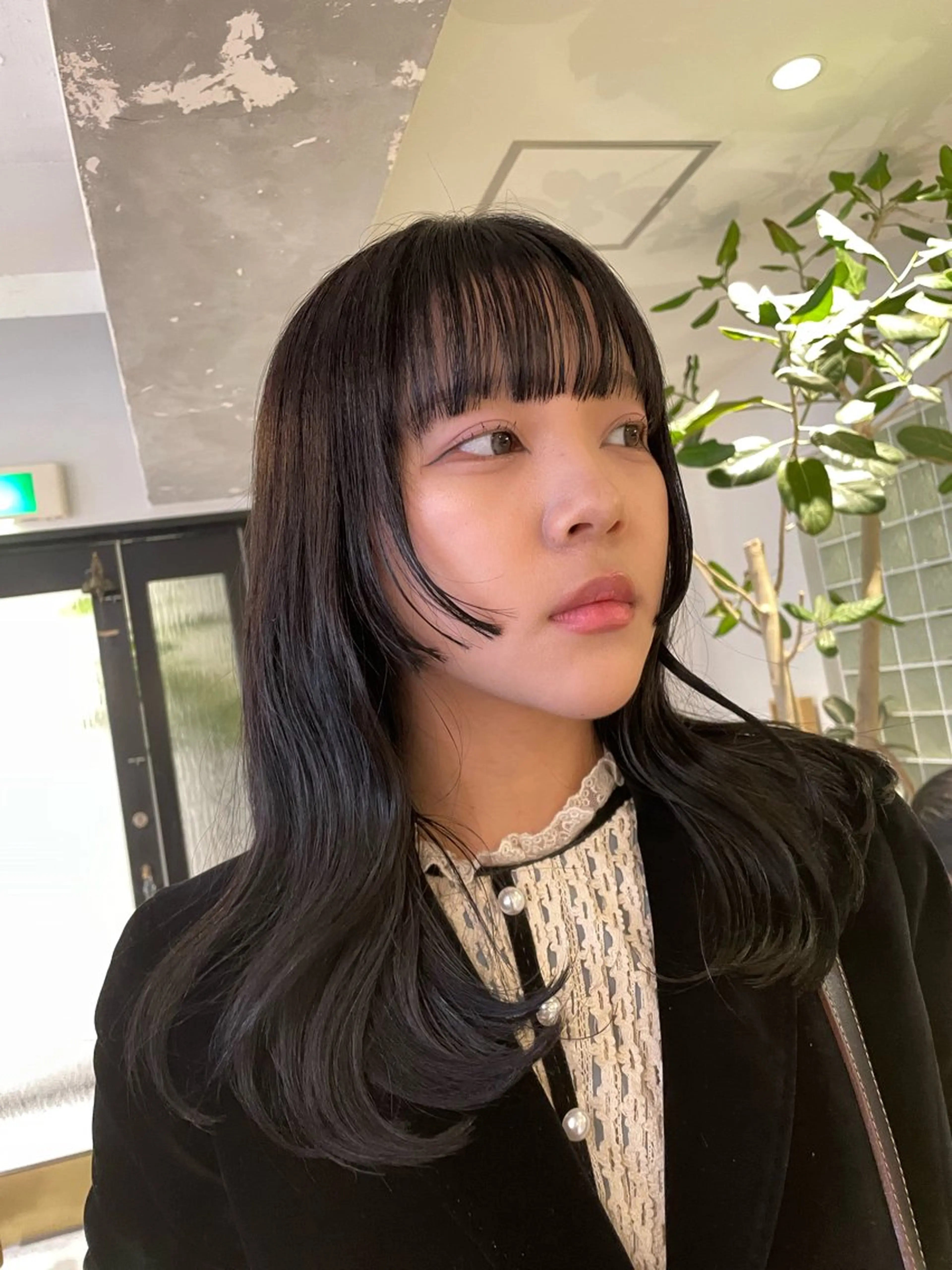 ミディアム カラー 姫カット 柔らかレイヤー× 透け感カラー/SUのヘアスタイル