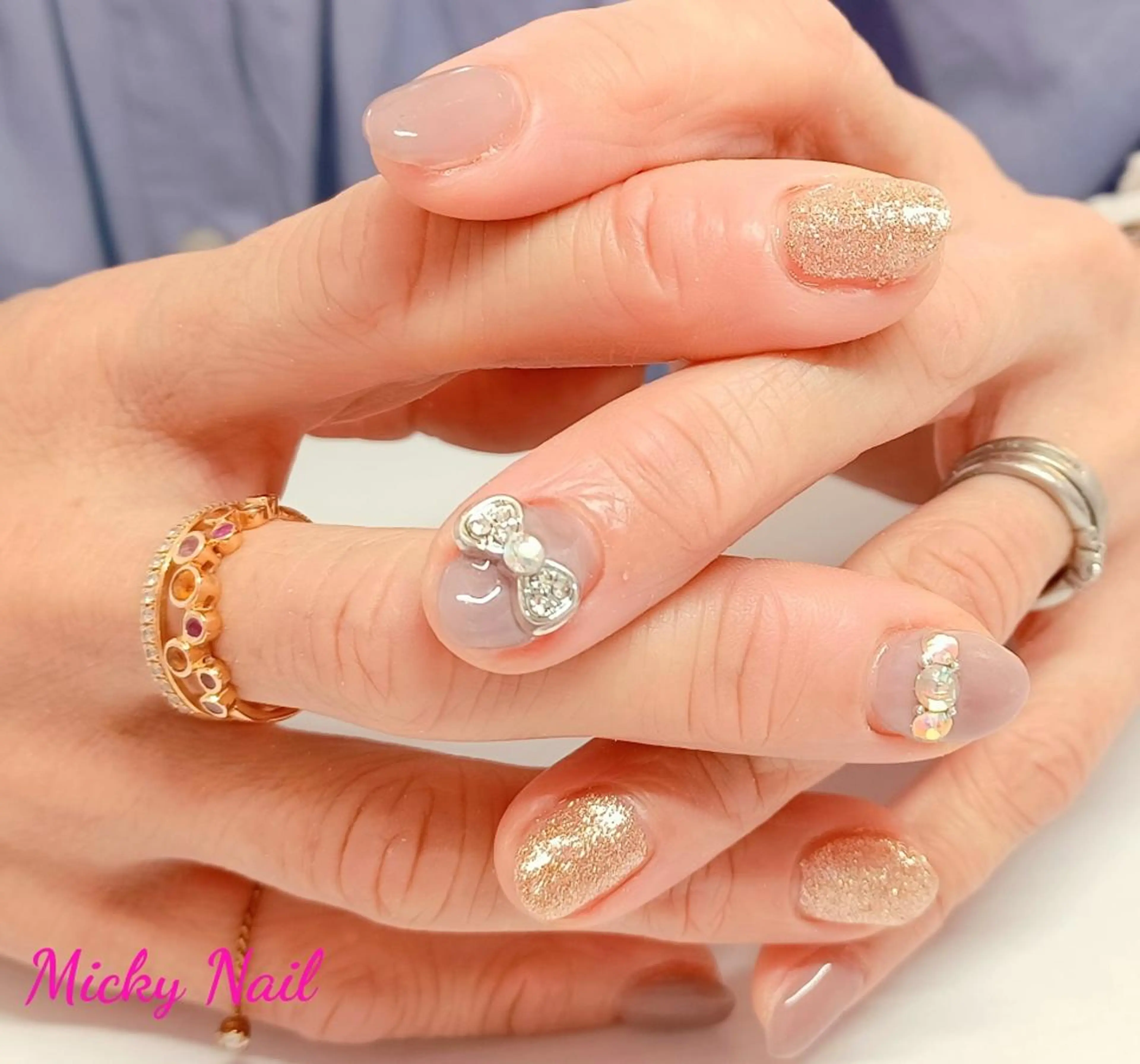 ネイル キラキラネイル リボン Micky nail chikushinoのその他イメージ