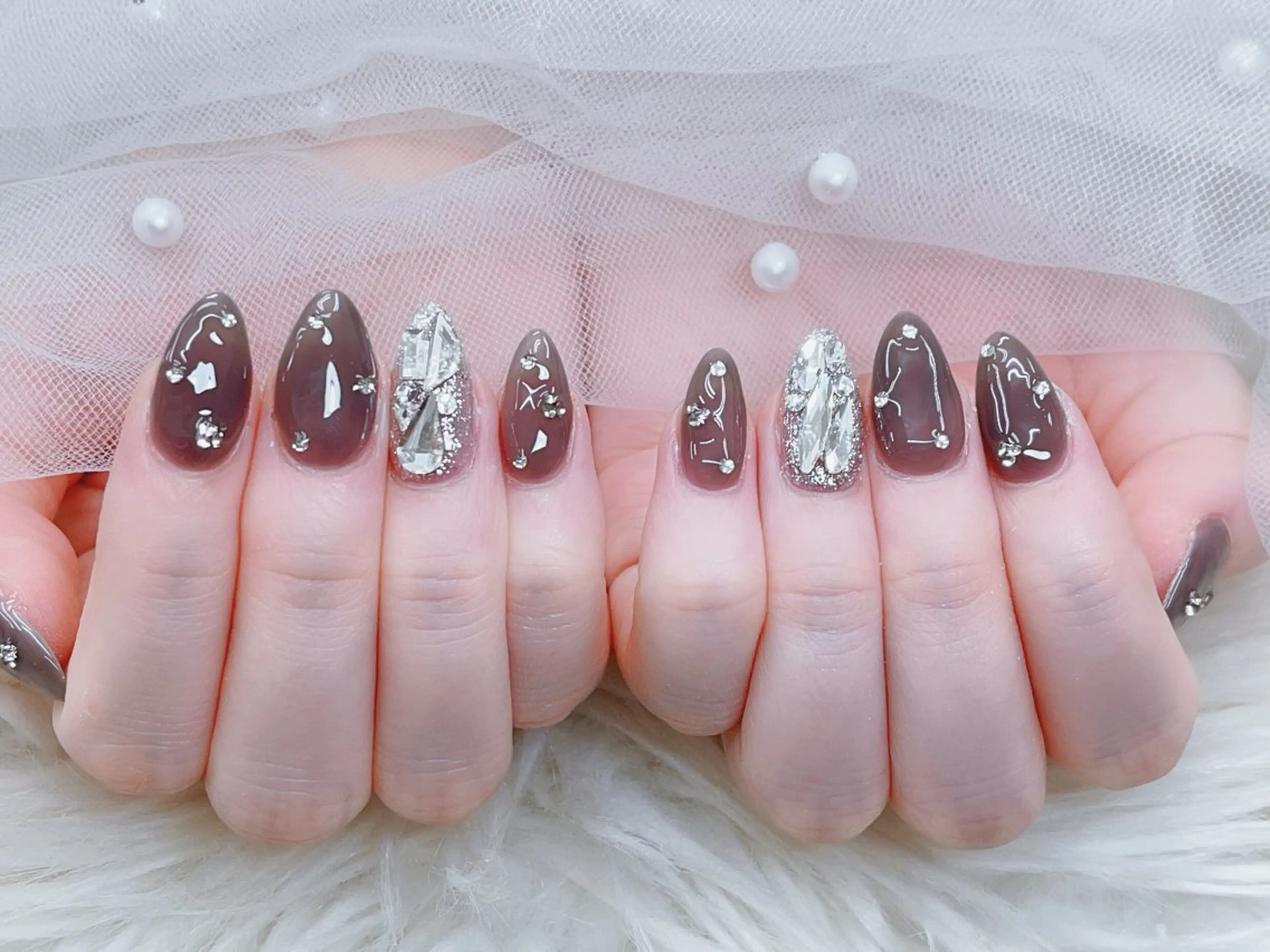 メンズ ネイル アートネイル フレンチネイル ジェルネイル キラキラネイル パラジェル ハンドネイル Bloom スカルプ専門店のネイルデザイン