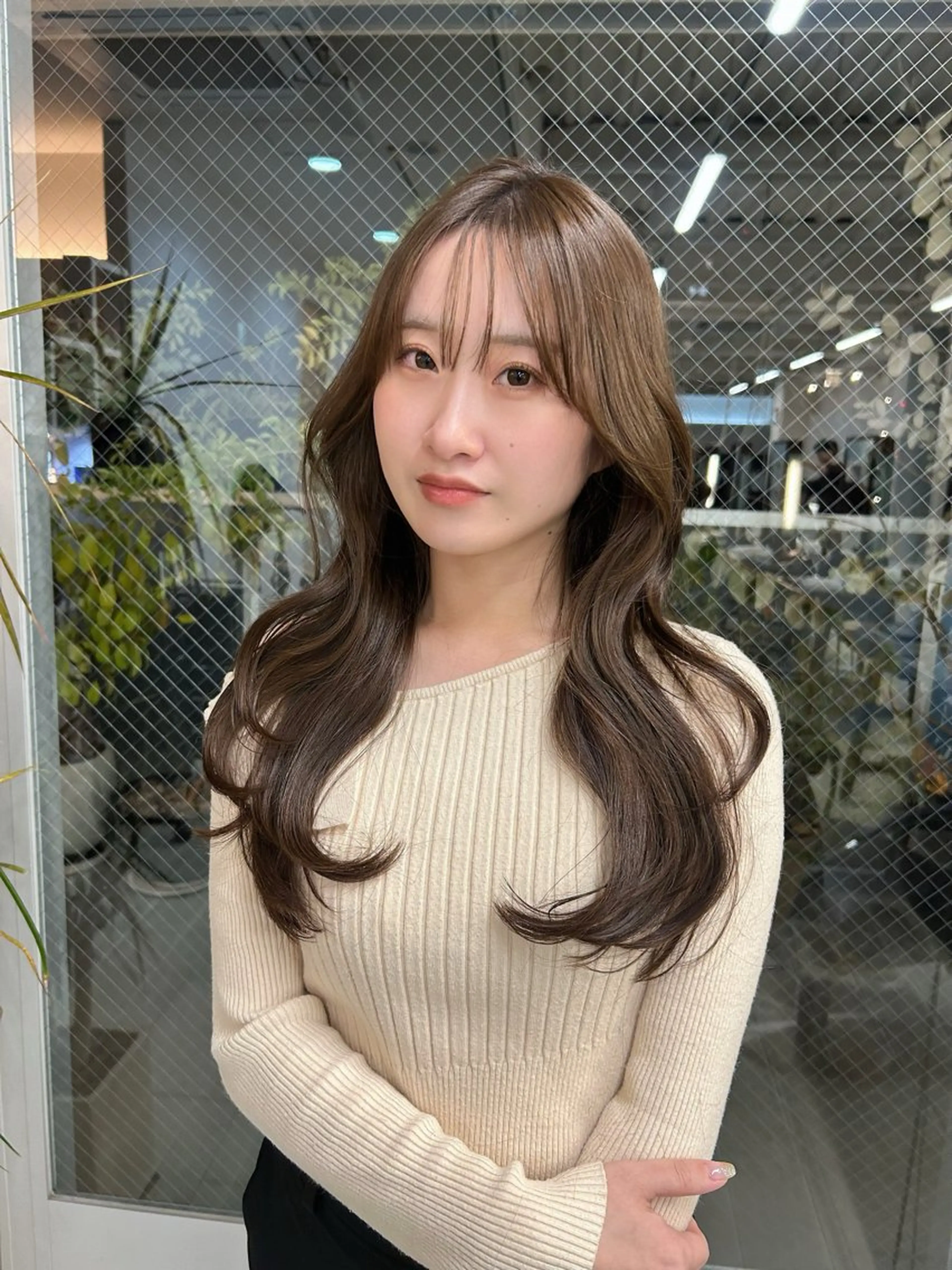 セミロング 顔周りカット 韓国風ヘア レイヤーカット nina🤎/ 似合わせカットのヘアスタイル