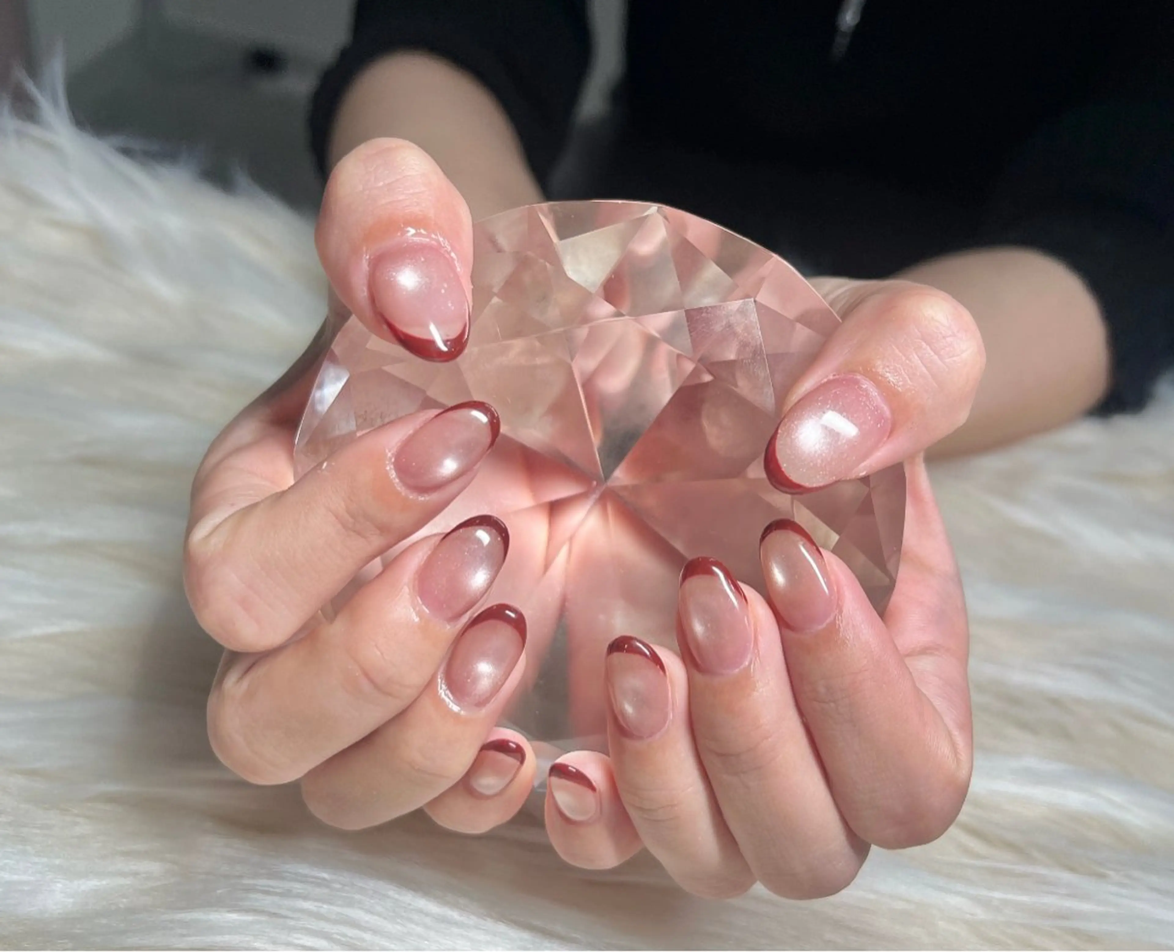 ネイル 長さ出し フレンチネイル ジェルネイル グラデーション 韓国ネイル ハンドネイル Nail&eye Belire 新宿のネイルデザイン