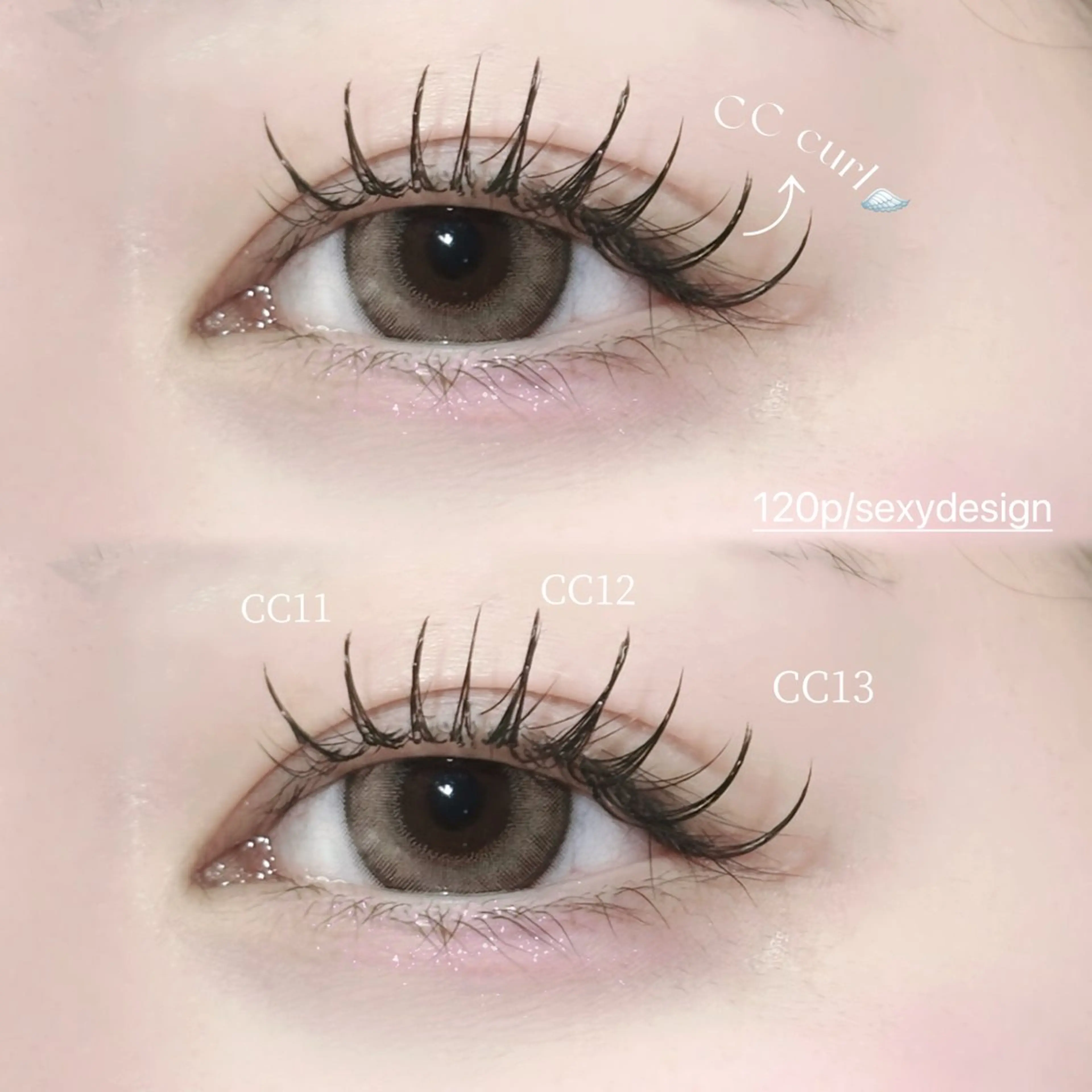 マツエク・マツパ 束感まつ毛 CCカール Cカール フラットラッシュ 韓国風マツエク 🩶LED＆ダブル フラットRAN🪽のマツエク・マツパデザイン
