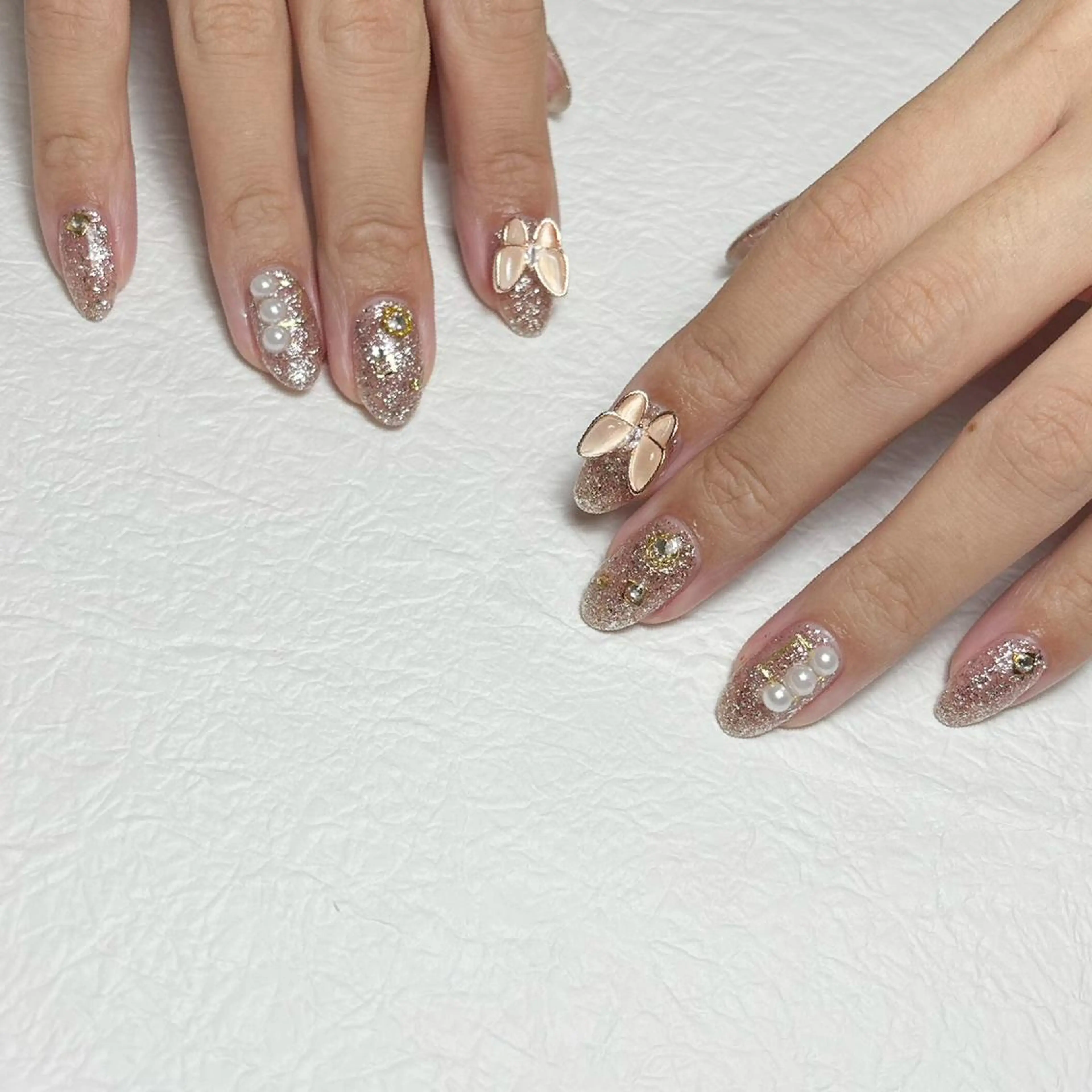 ネイル アートネイル ジェルネイル キラキラネイル ラメ(グリッター) ミラーネイル Y nail なんば堀江店のネイルデザイン