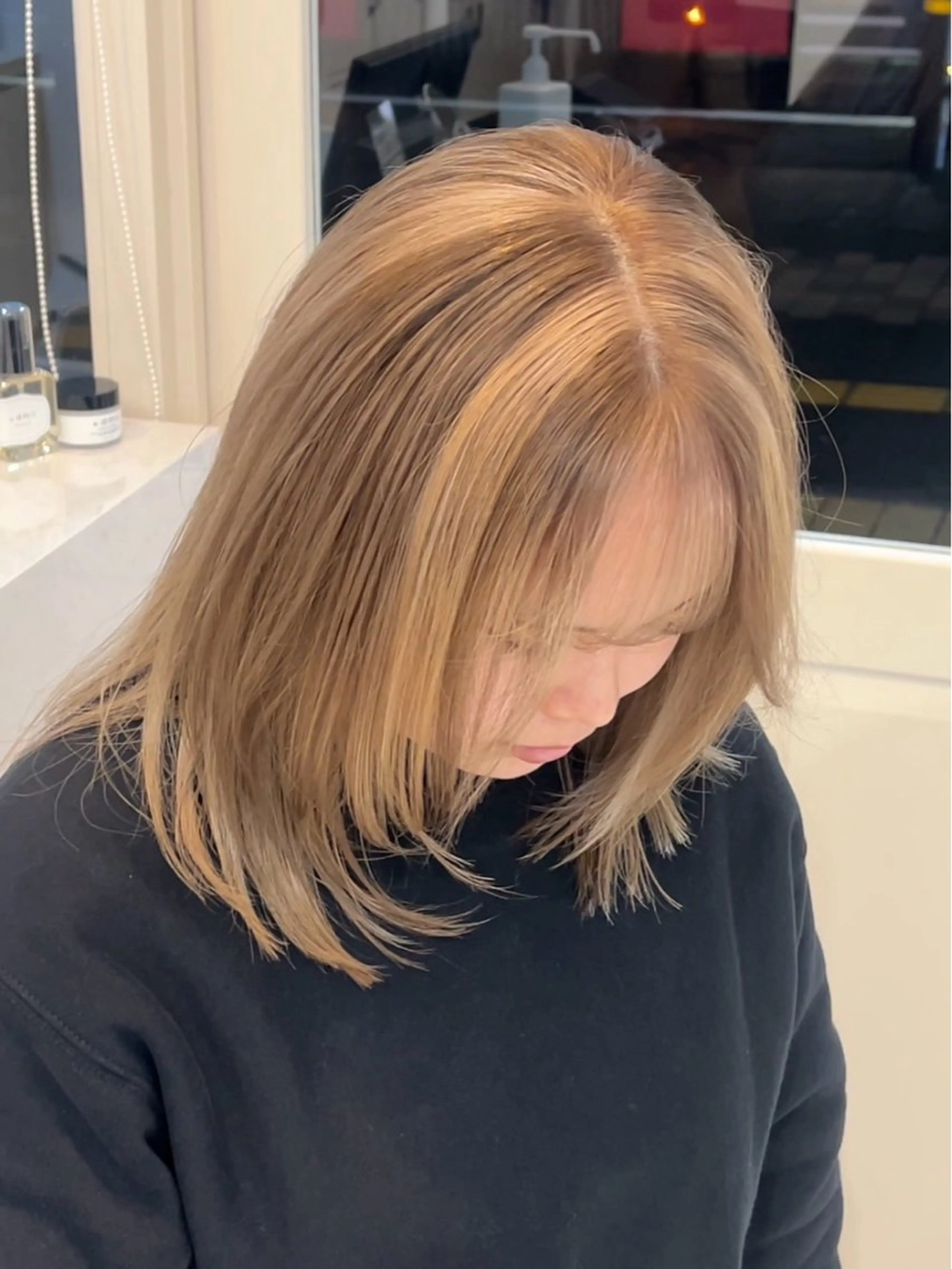 ミディアム カラー カット ヘアカラー パーマ/ハイトーン /吉田眞のヘアスタイル