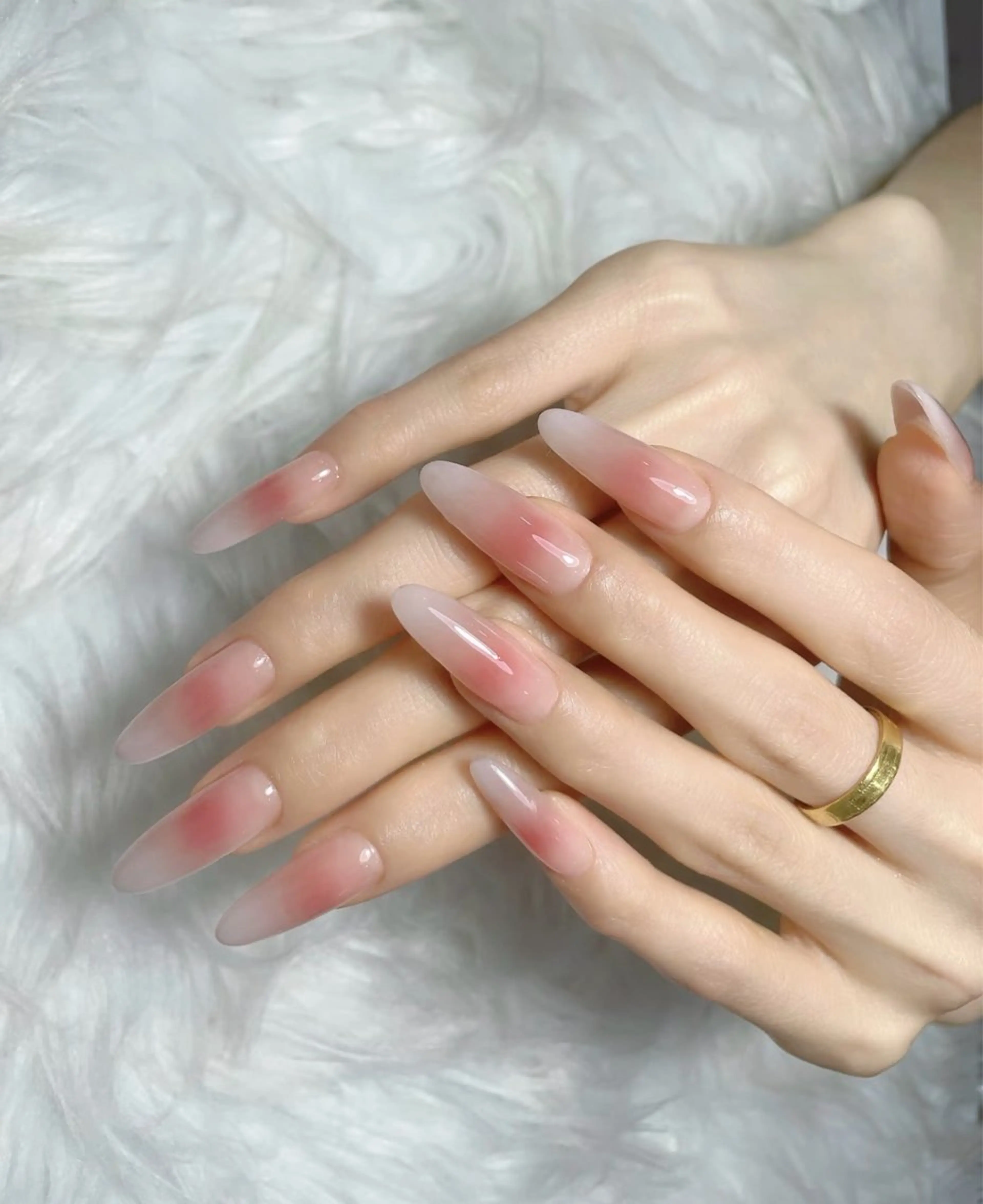 ネイル フレンチネイル キラキラネイル 韓国ネイル シンプルネイル ワンホンネイル ハンドネイル MEI Nailのネイルデザイン