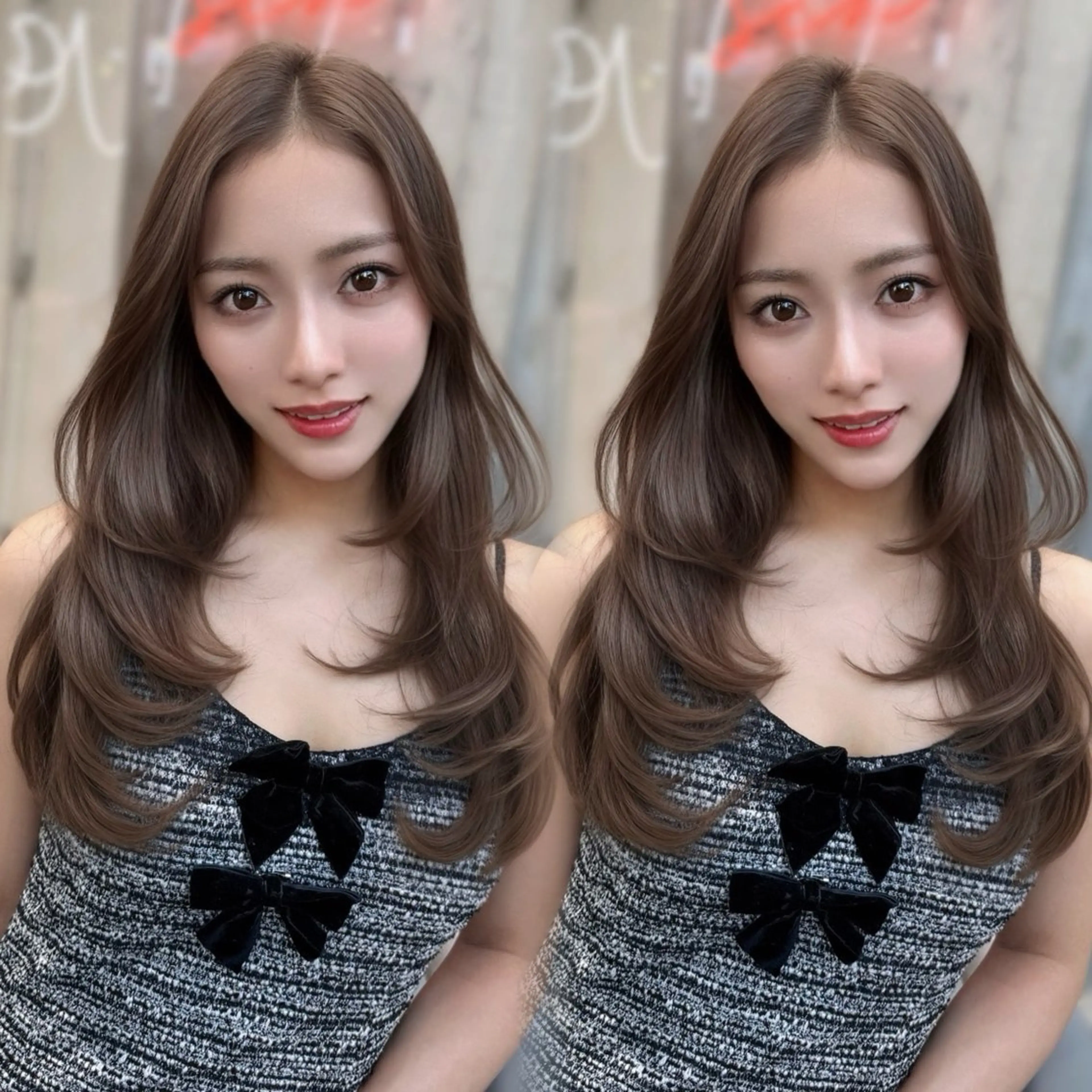 セミロング カラー カット トリートメント 新宿/韓国風レイヤー 髪質改善/渋谷直樹のヘアスタイル