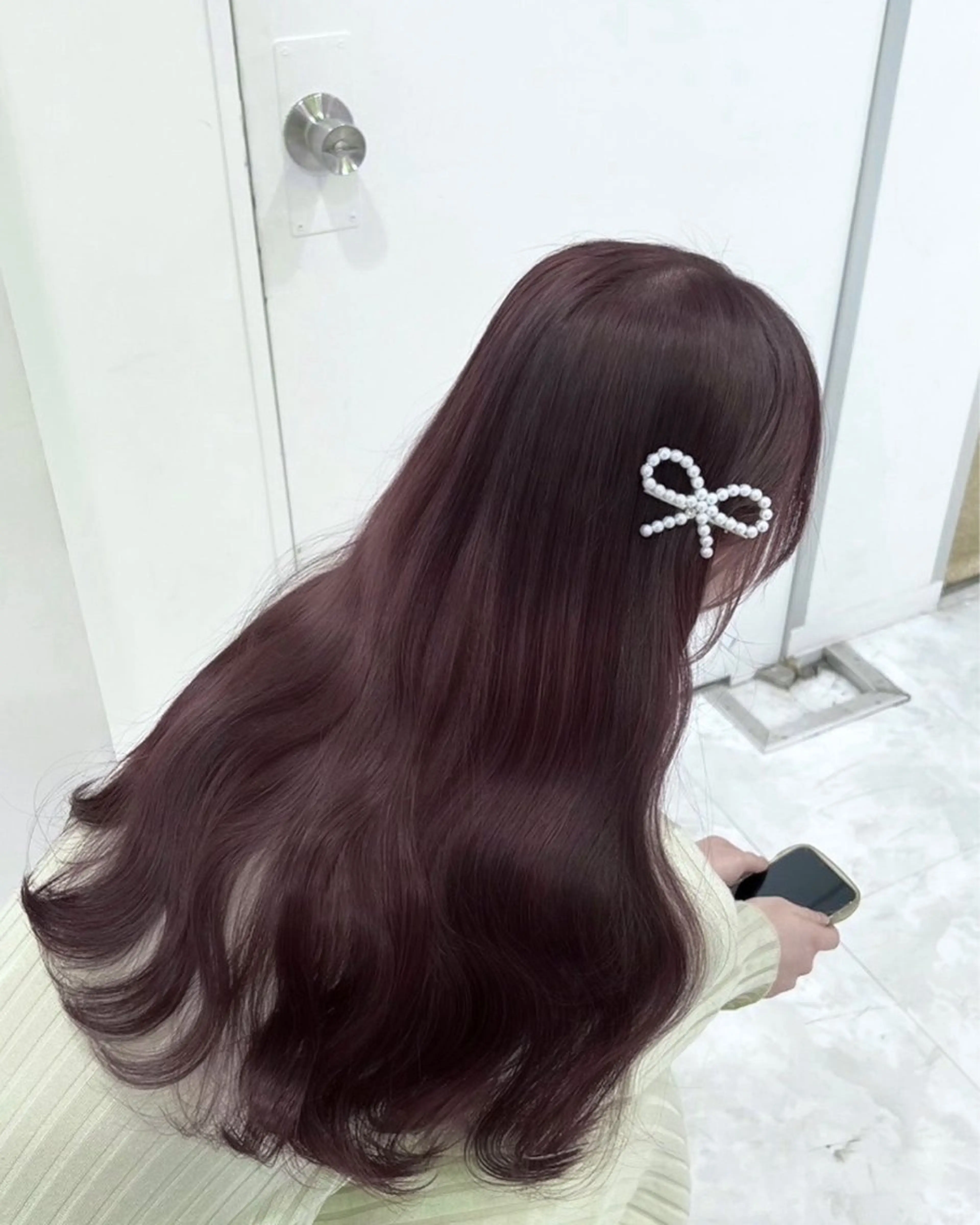 ロング カラー ヘアアレンジ ブラウンカラー ラベンダーカラー 韓国風ヘア ヘアカラー トリートメント ヘアセット 💎韓国/ レイヤー カット/ 暖色🫧のヘアスタイル