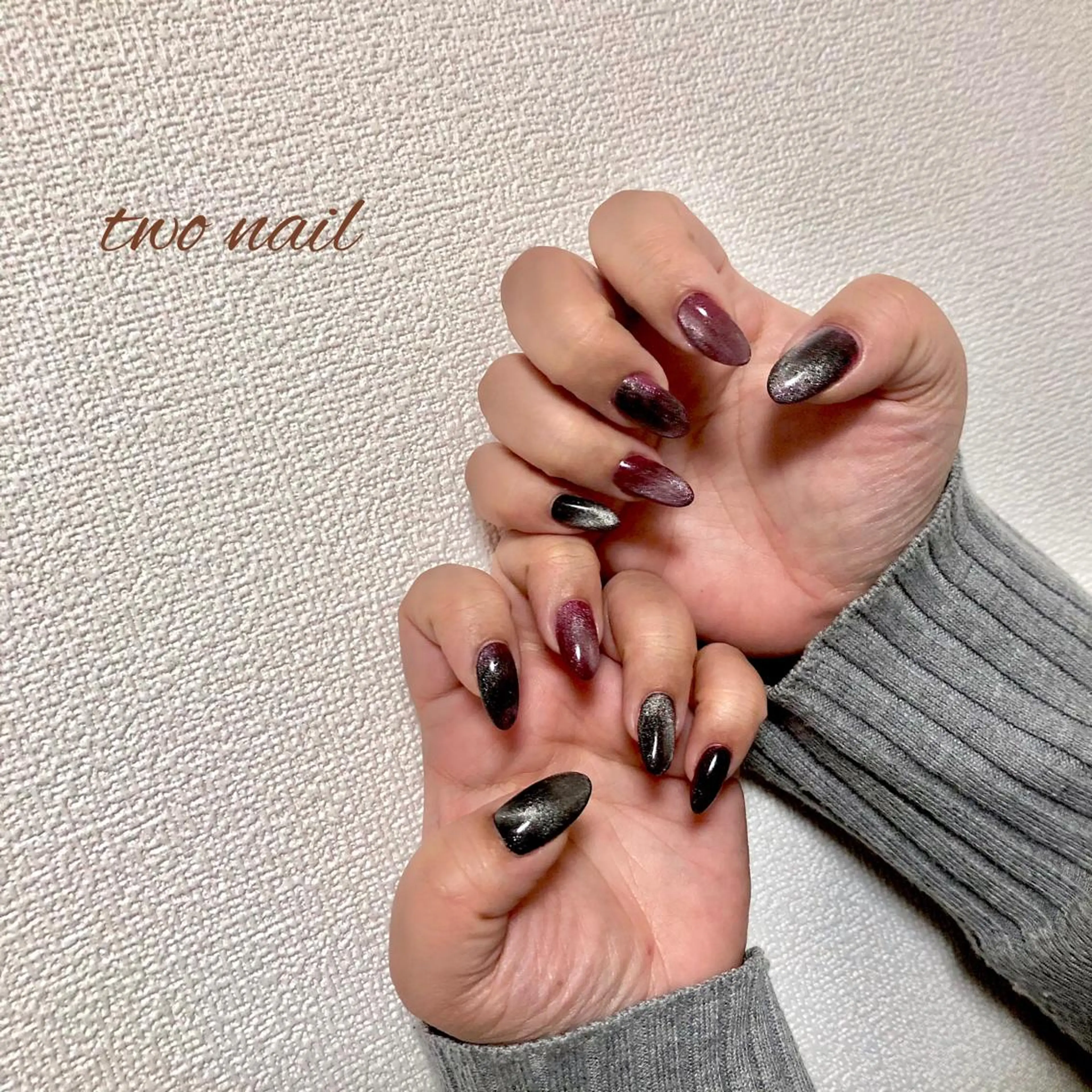 ネイル アートネイル フットネイル ハート マグネットネイル ニュアンスネイル ハンドネイル two nailのネイルデザイン