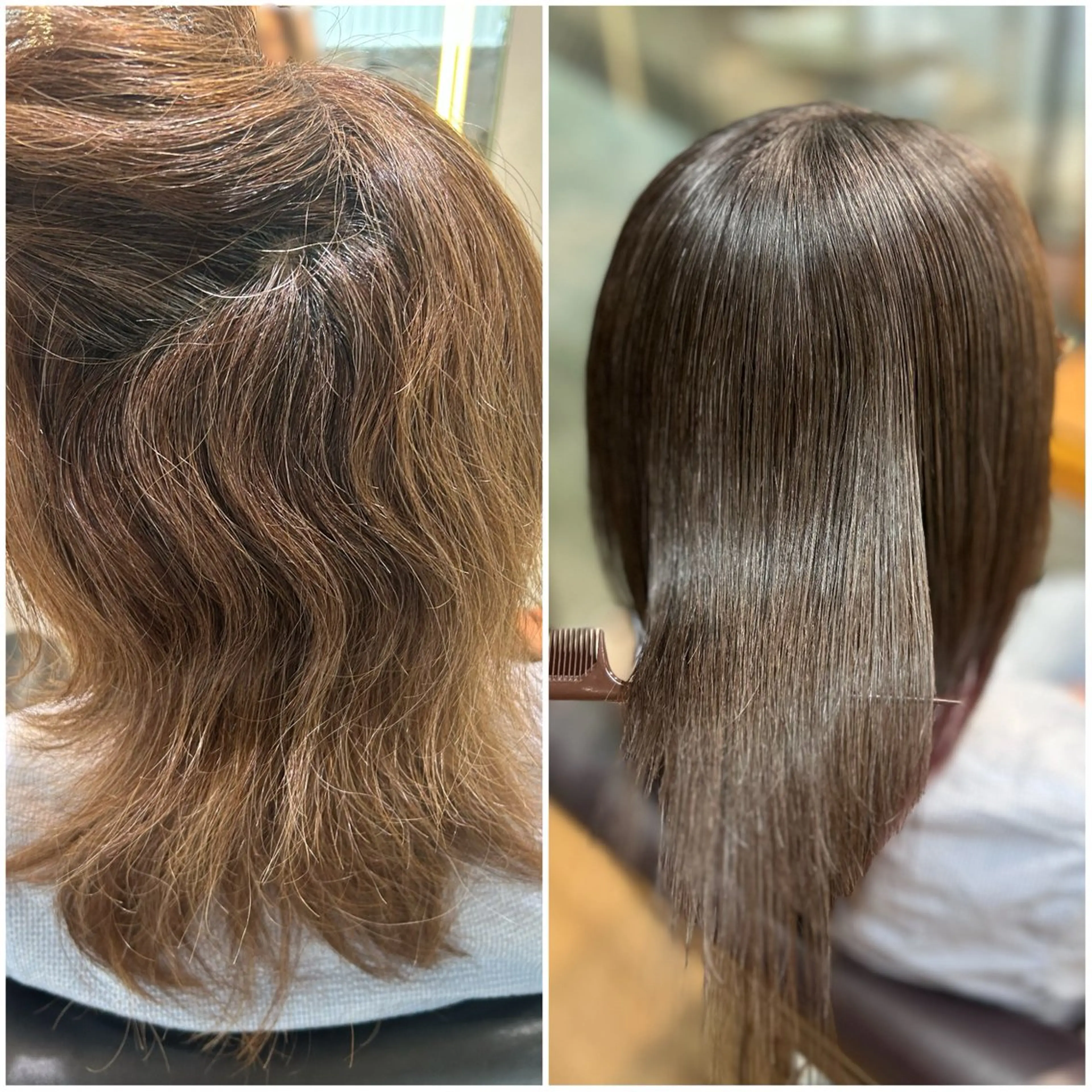 ミディアム 髪質改善 韓国風ヘア トリートメント 縮毛矯正 ♛︎ きっか ♛︎ ヘアアレンジ🩵のヘアスタイル