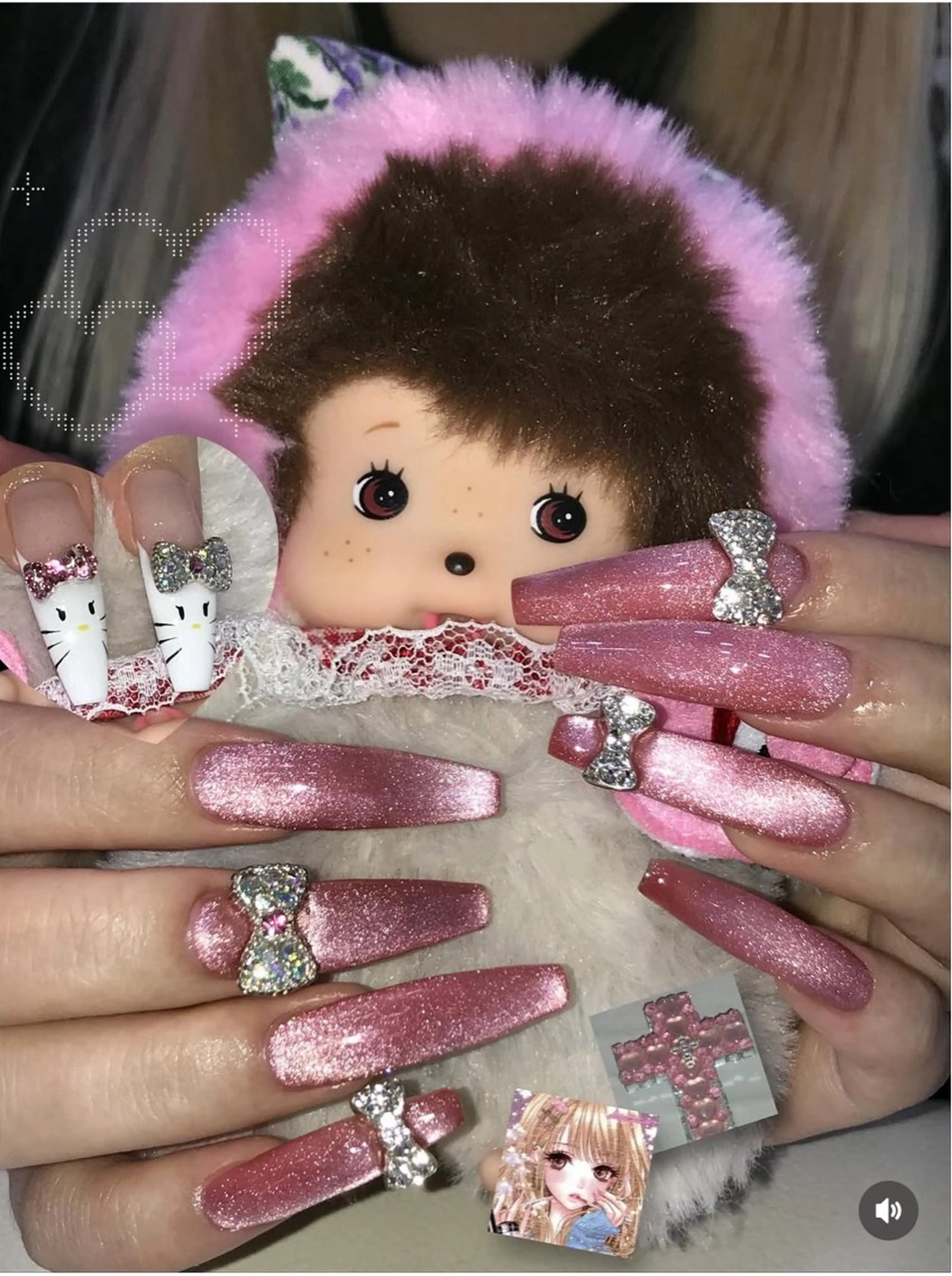 ネイル チークネイル 長さ出し フレンチネイル グラデーション マグネットネイル Sanie Salonのネイルデザイン