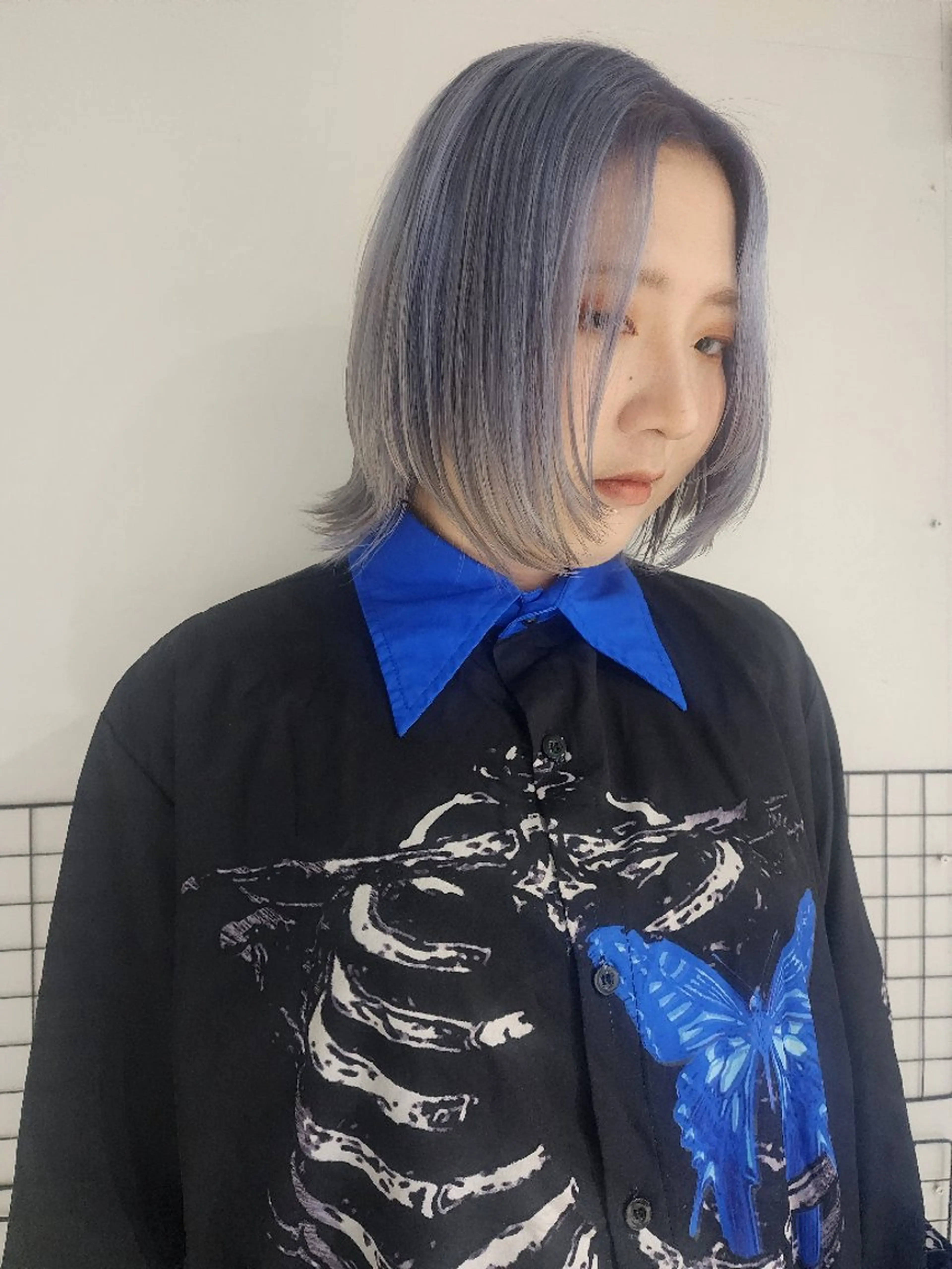 ミディアム パープルカラー ハイトーン/ブリーチ /デザインカラーのヘアスタイル