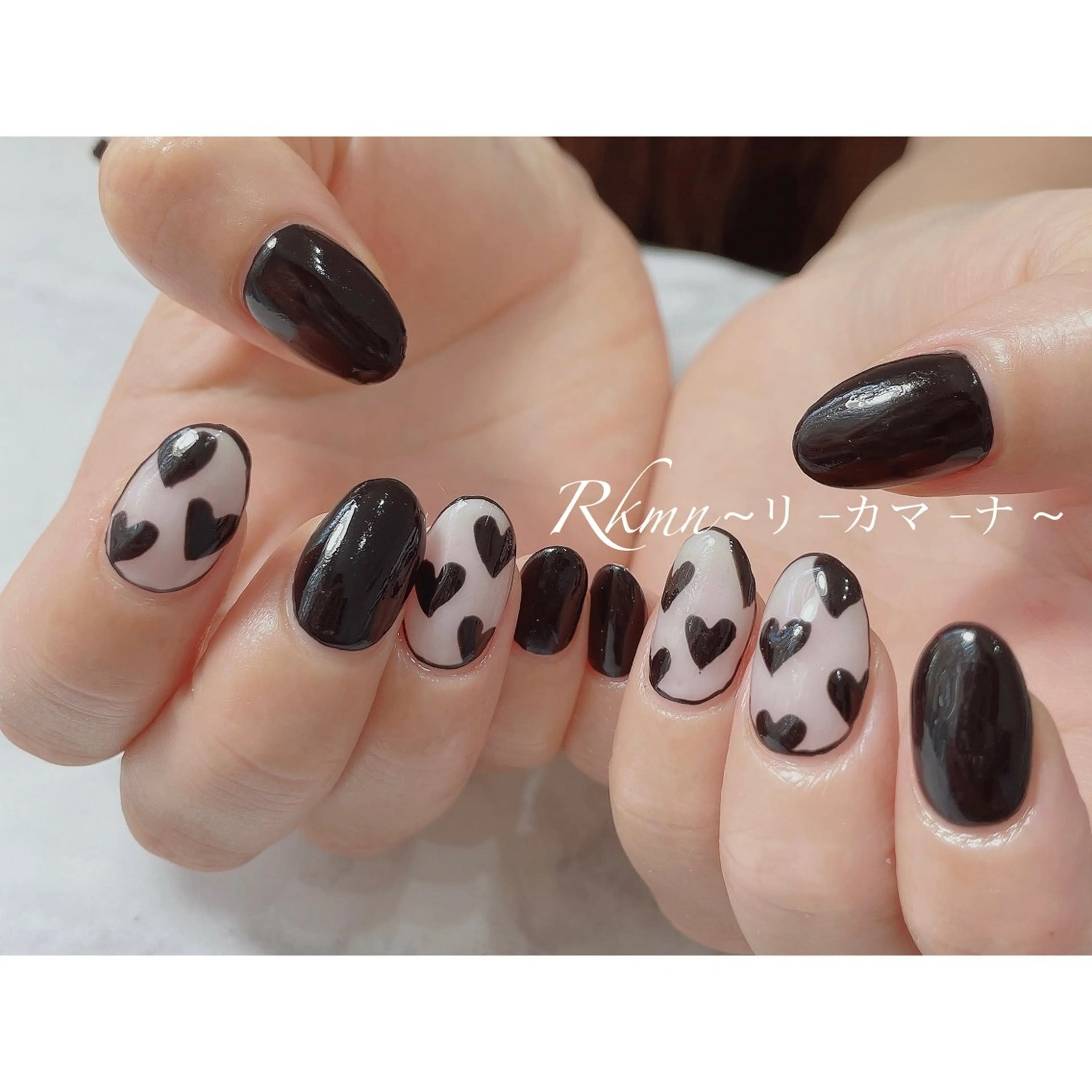 ネイル アートネイル ハート 春ネイル ハンドネイル フットネイル ハンドケア Rkmn ~リ-カマ-ナ~のネイルデザイン