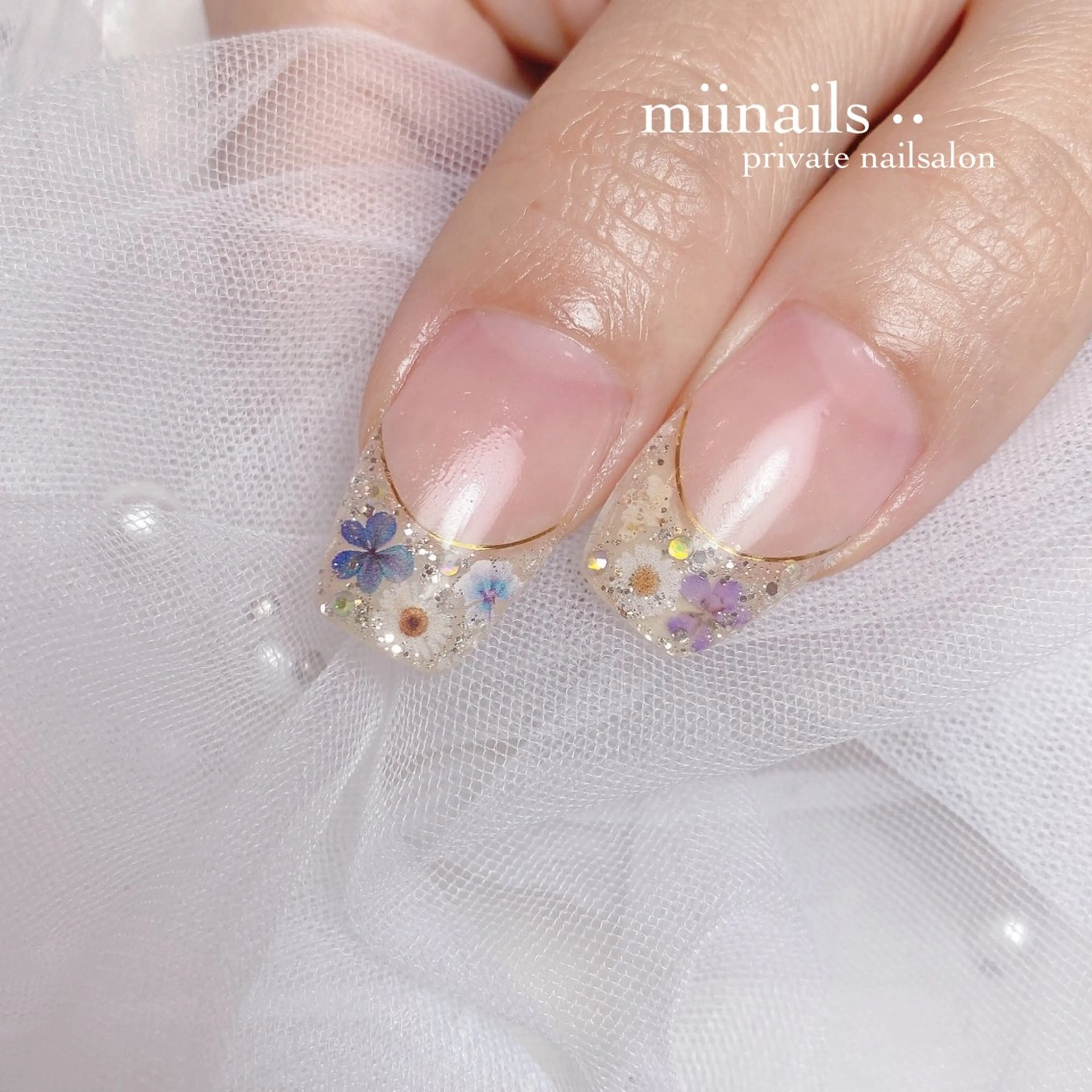 ネイル フレンチネイル 韓国ネイル ワンホンネイル ハンドネイル nailsalon miinailsのネイルデザイン