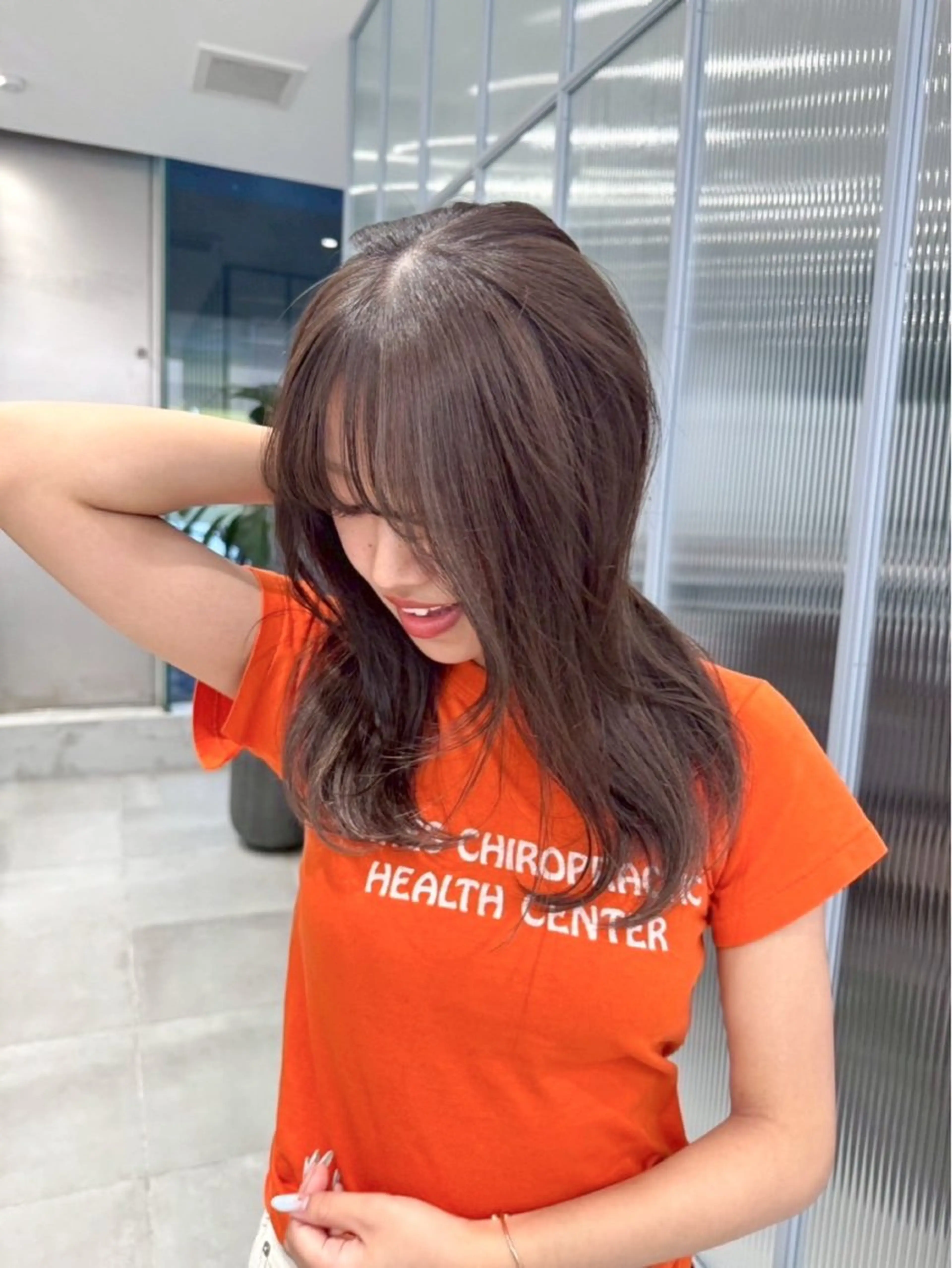 ロング カラー ひかり／ベージュ ／似合わせカットのヘアスタイル