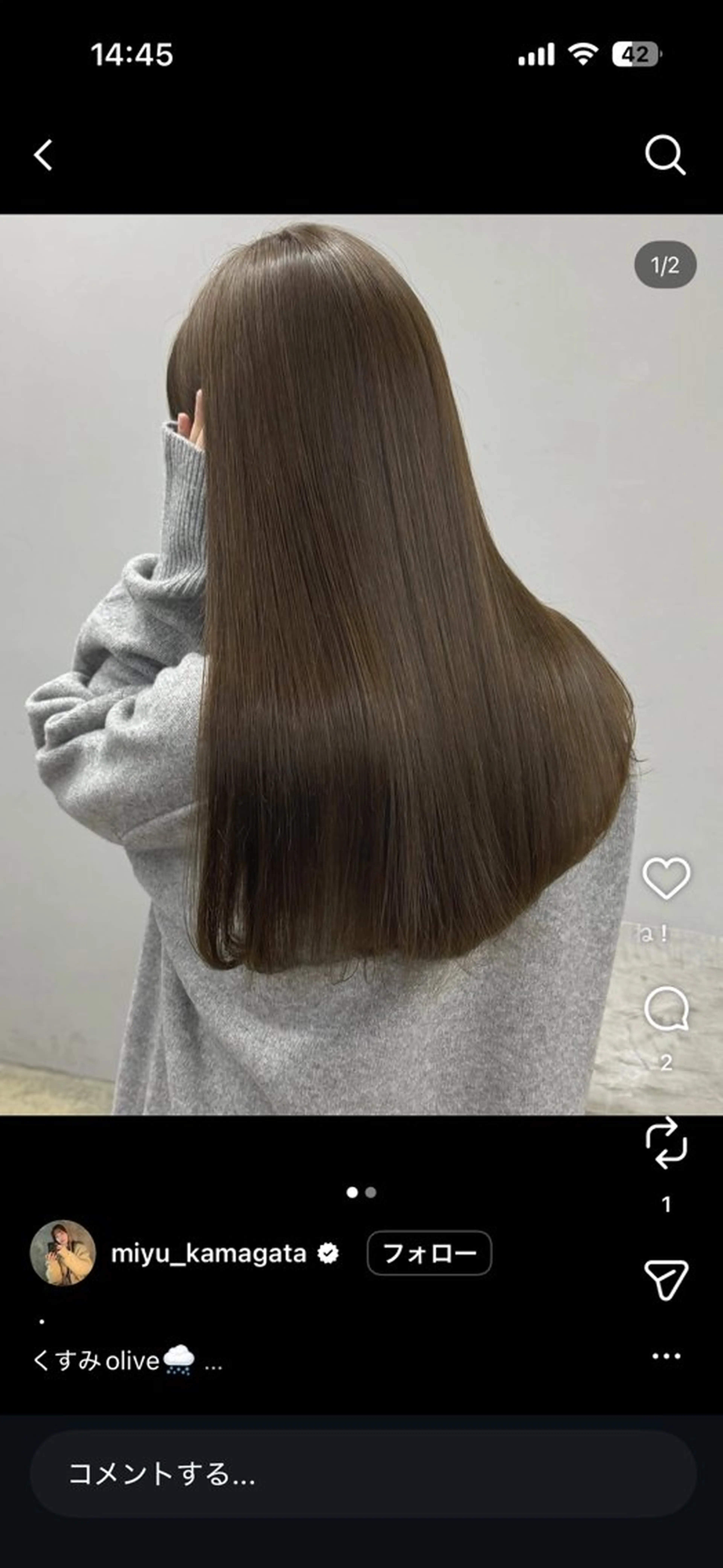 ロング カラー 🦋艶出しワンカラー 🦋MASAKIのヘアスタイル