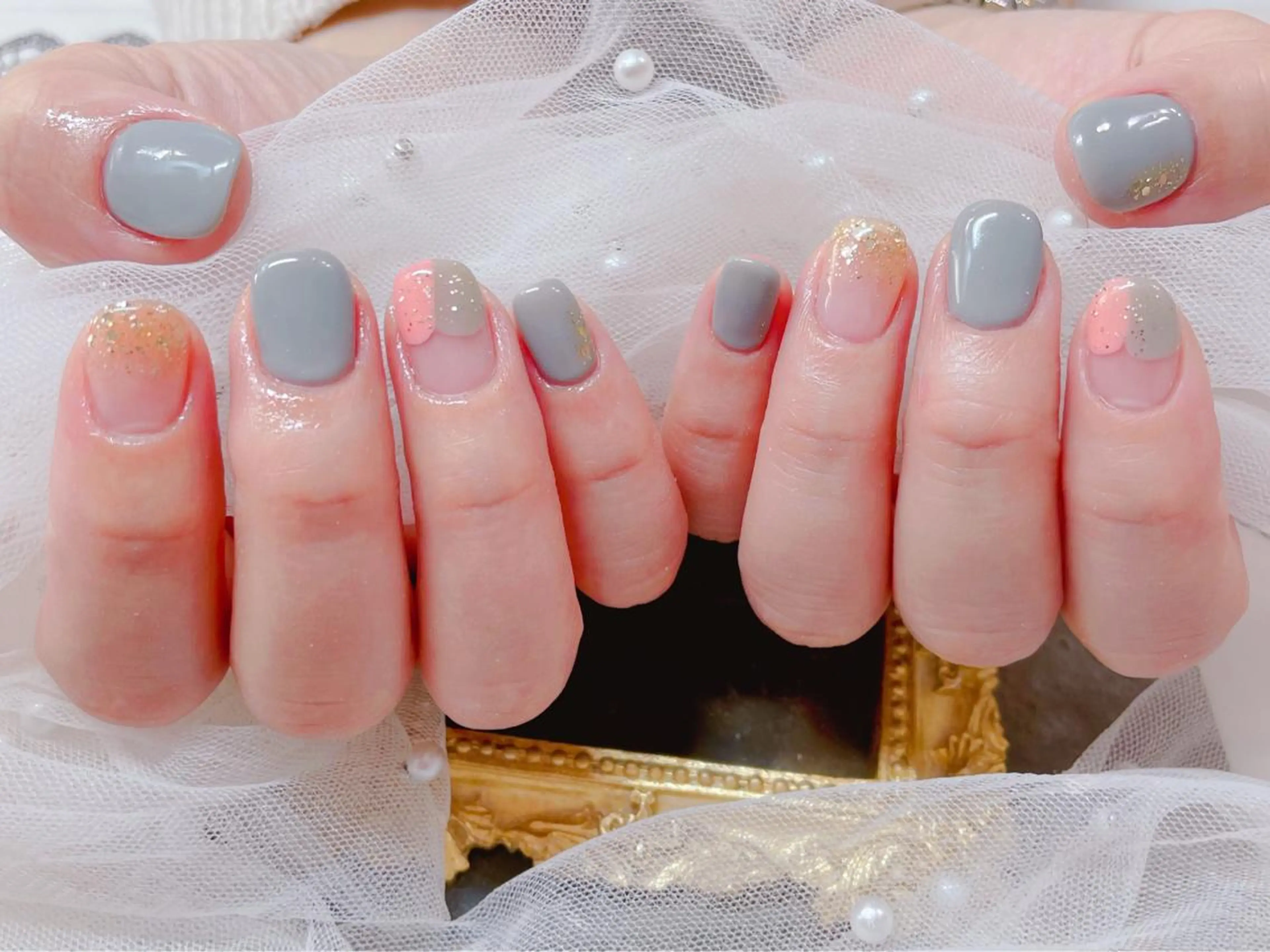 ネイル ハンドネイル マジック ミラーのネイルデザイン