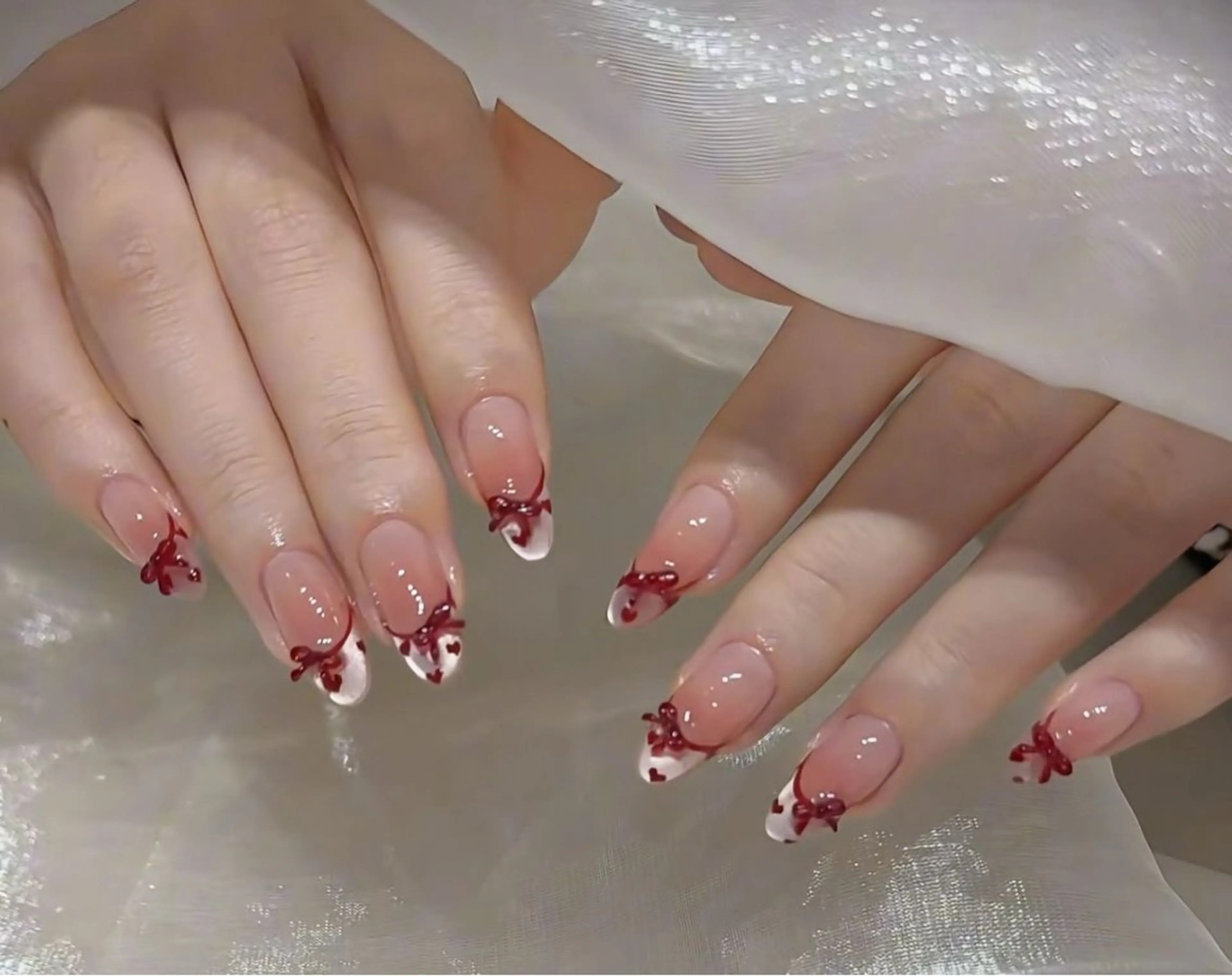 ネイル チークネイル フレンチネイル グラデーション 韓国ネイル マグネットネイル Hana Nailのネイルデザイン