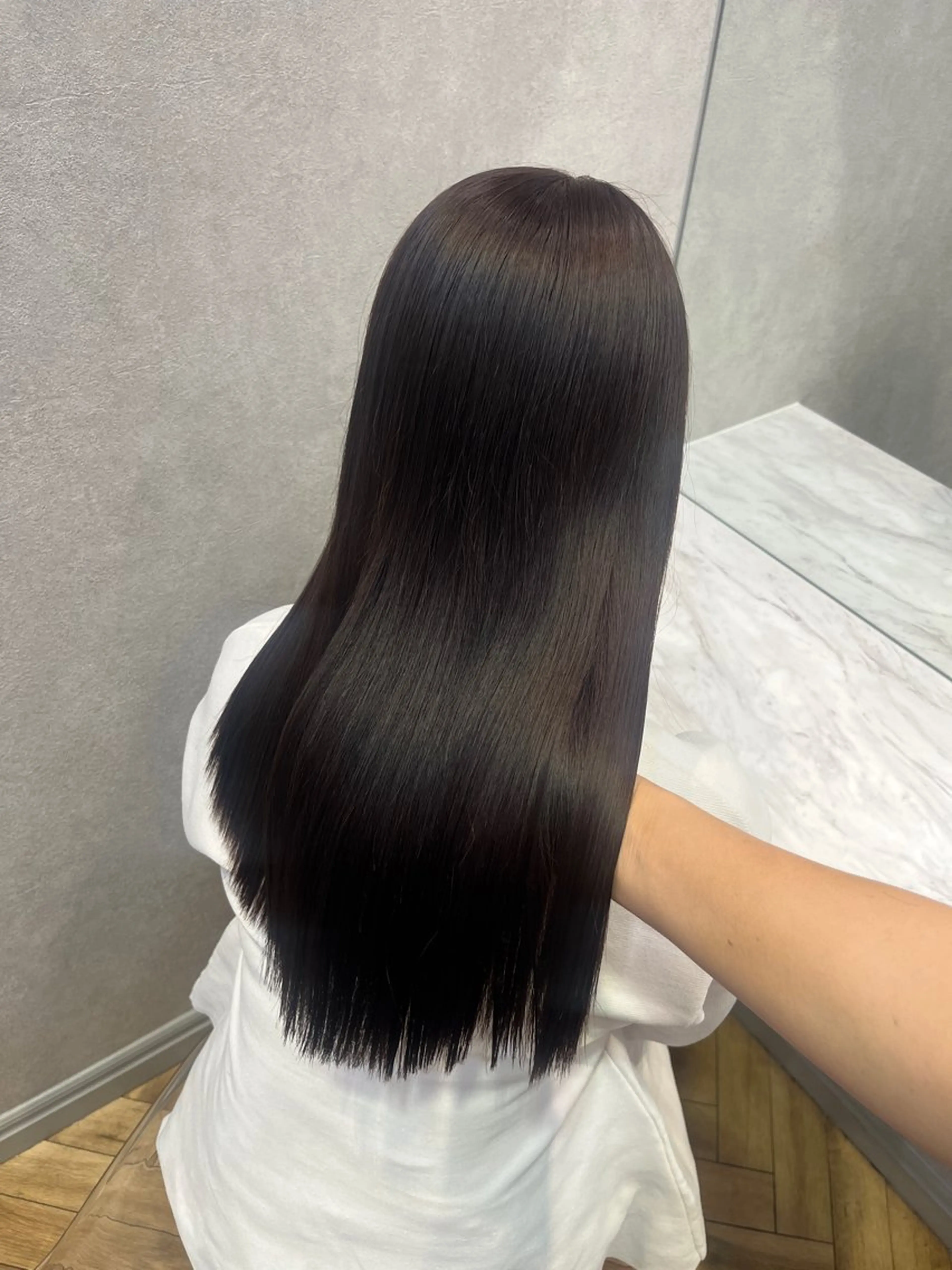 セミロング カット ヘアカラー 縮毛矯正 トリートメント 韓国🎀レイヤー/艶 髪/縮毛矯正/ユリナのヘアスタイル