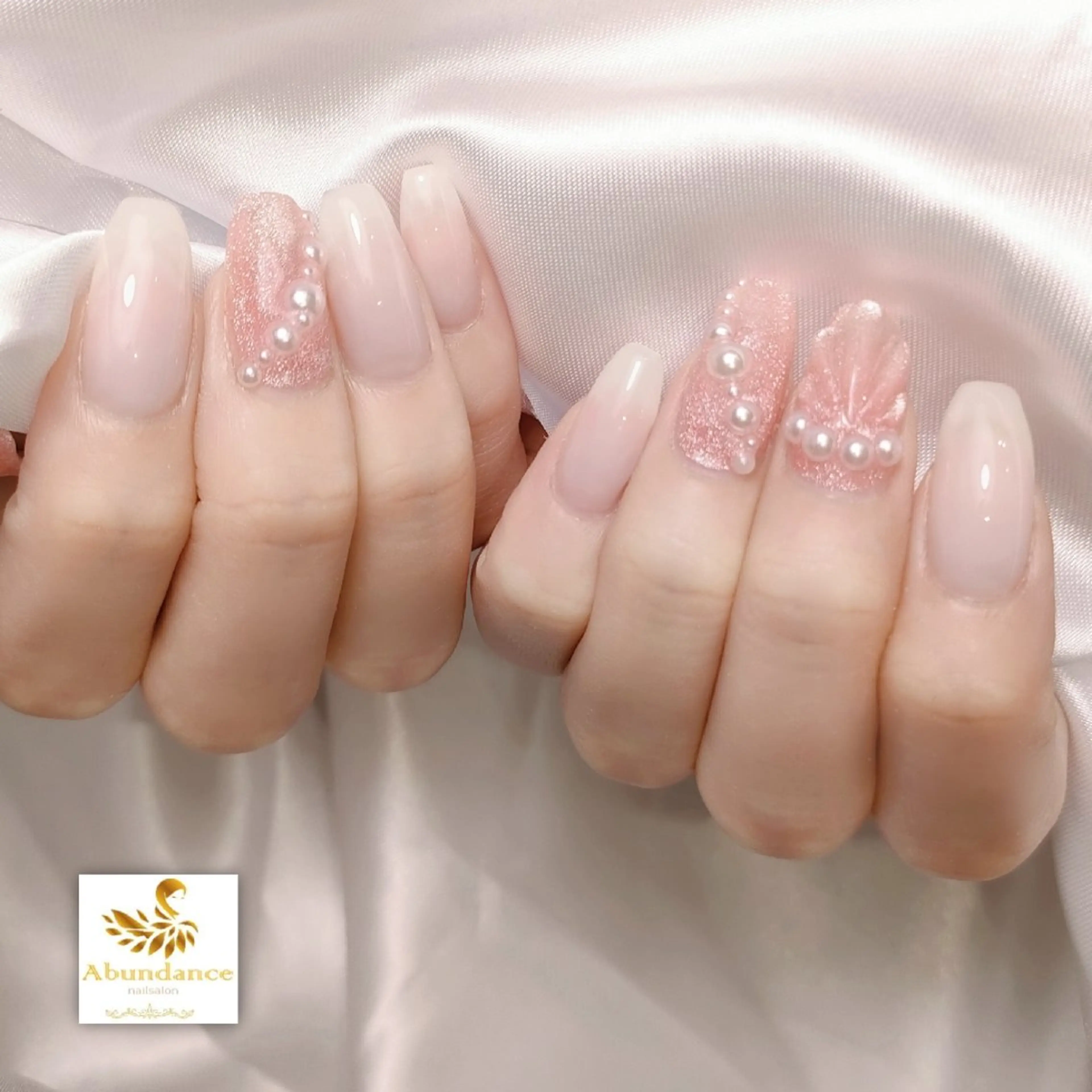 ネイル ピンク ハンドネイル 完全予約制個室サロン Abundancesのネイルデザイン