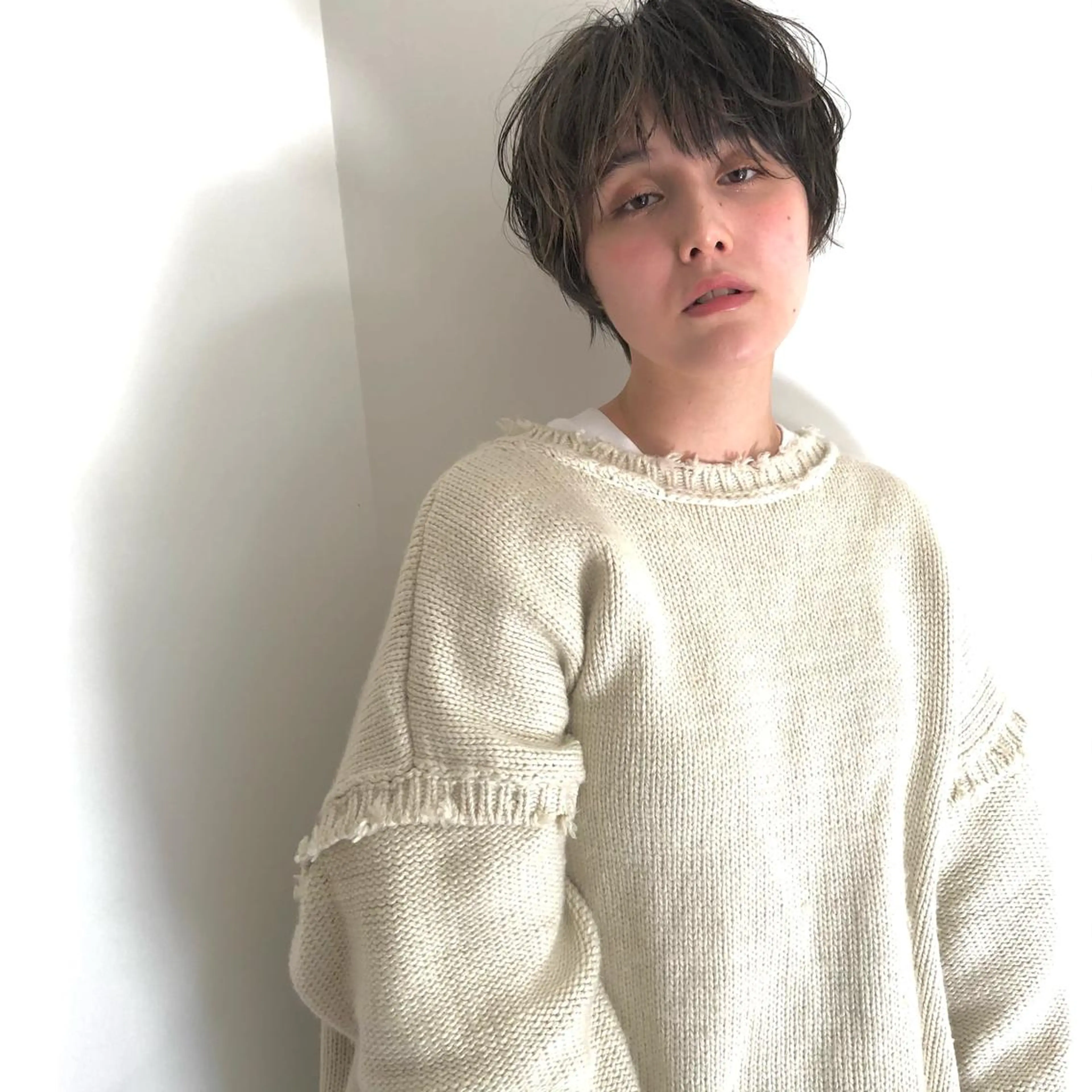 ショート カラー ベージュカラー 透明感カラー ハイライトカラー ハイライト ショートヘア カット ヘアカラー トリートメント ボブ/レイヤー/ケア パーマ/リュウタのヘアスタイル