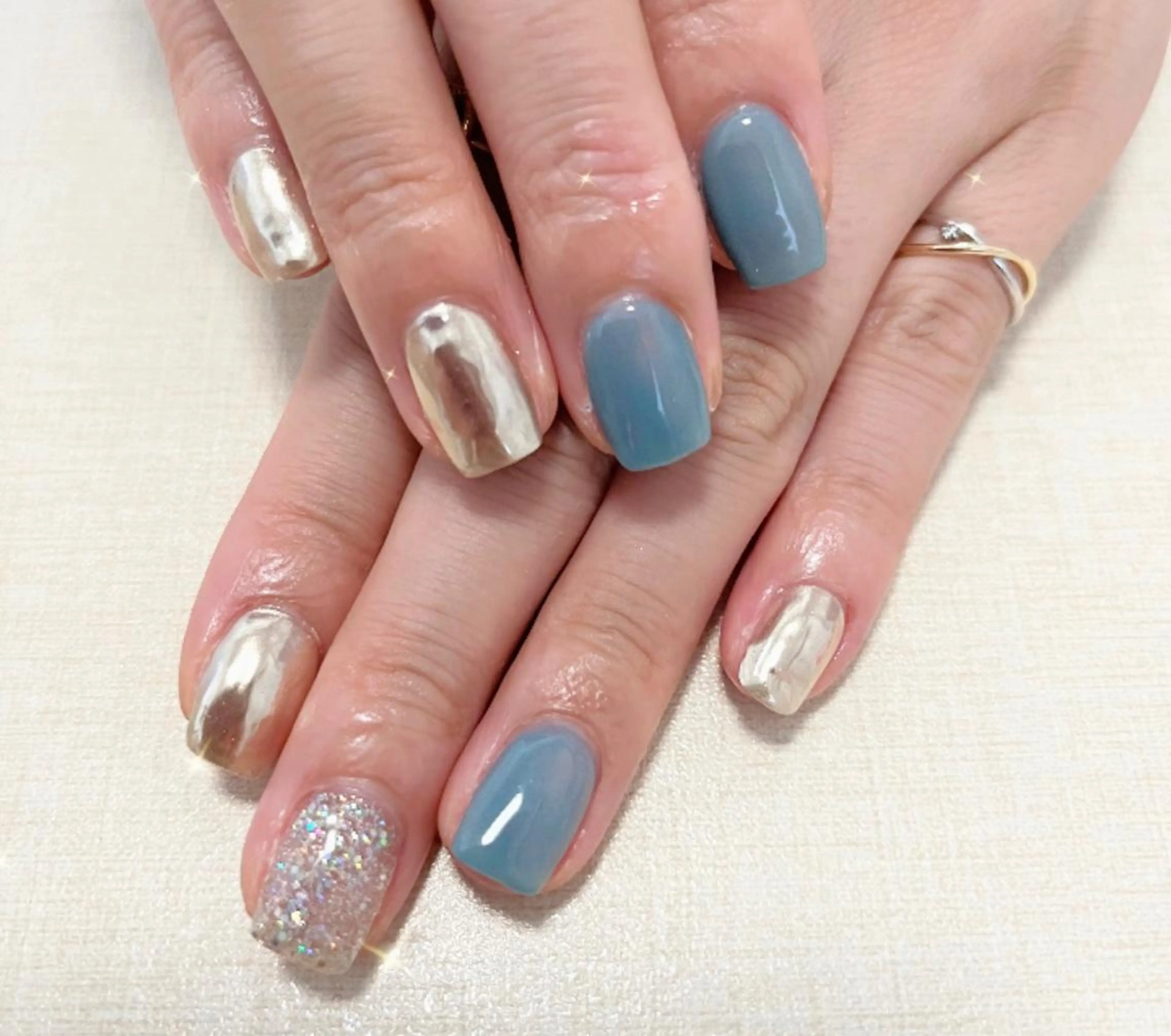 ネイル ミラーネイル ハンドネイル わたなべ さやかのネイルデザイン