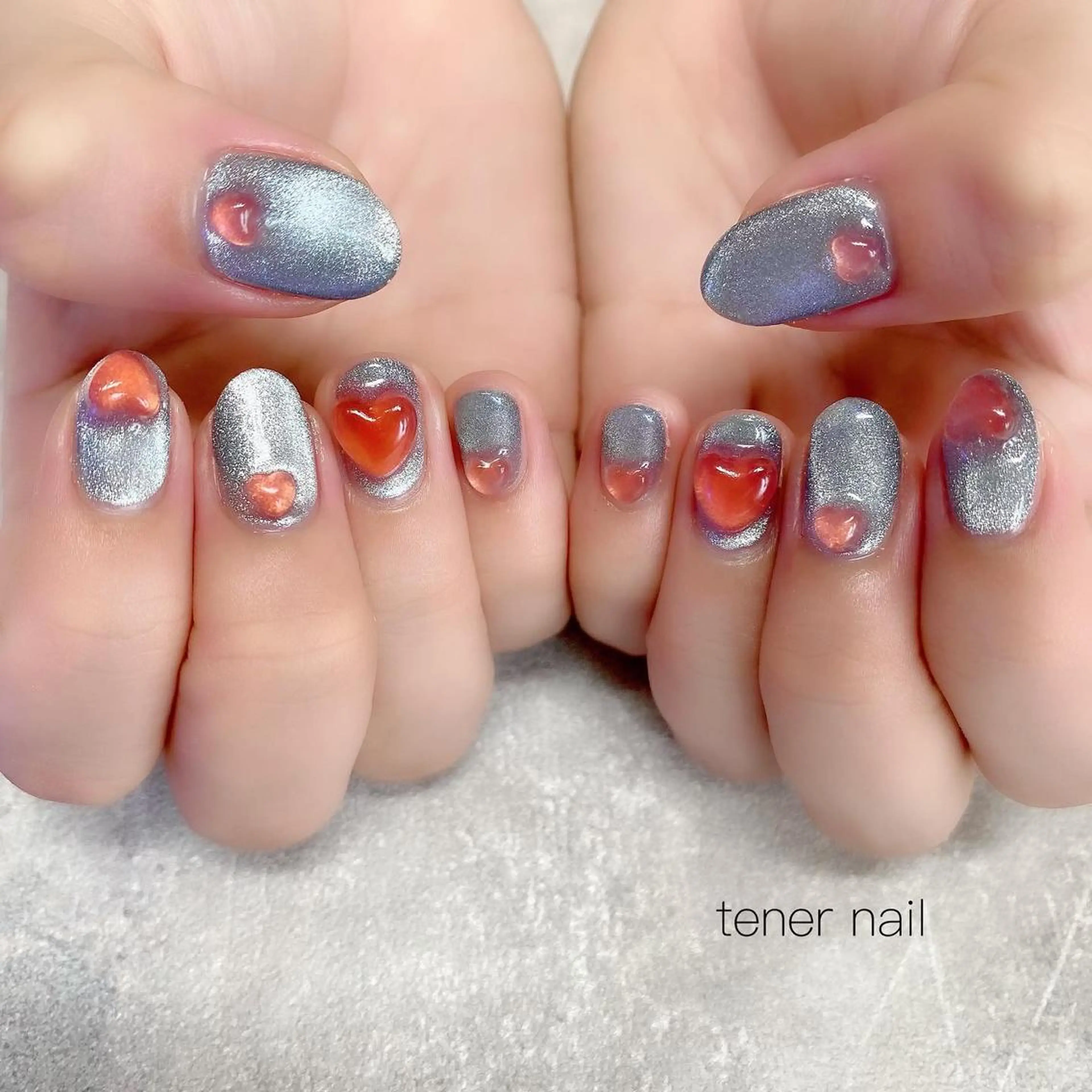 ネイル ハート マグネットネイル UVネイル テネルネイル tener nailのネイルデザイン