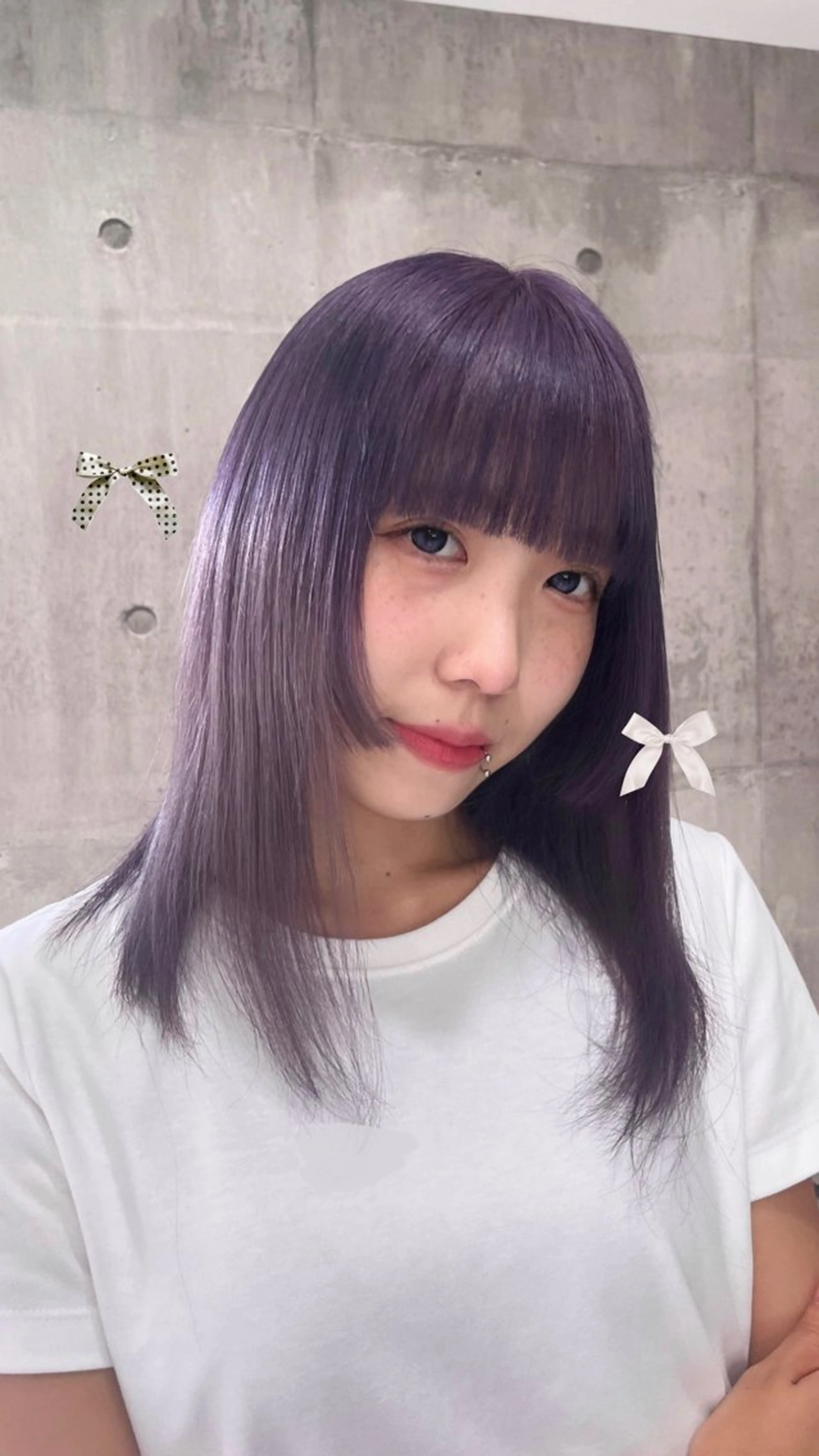 ミディアム カラー ハイトーン/ゆるふわ 🧚𖥔ׁTOMO♡のヘアスタイル