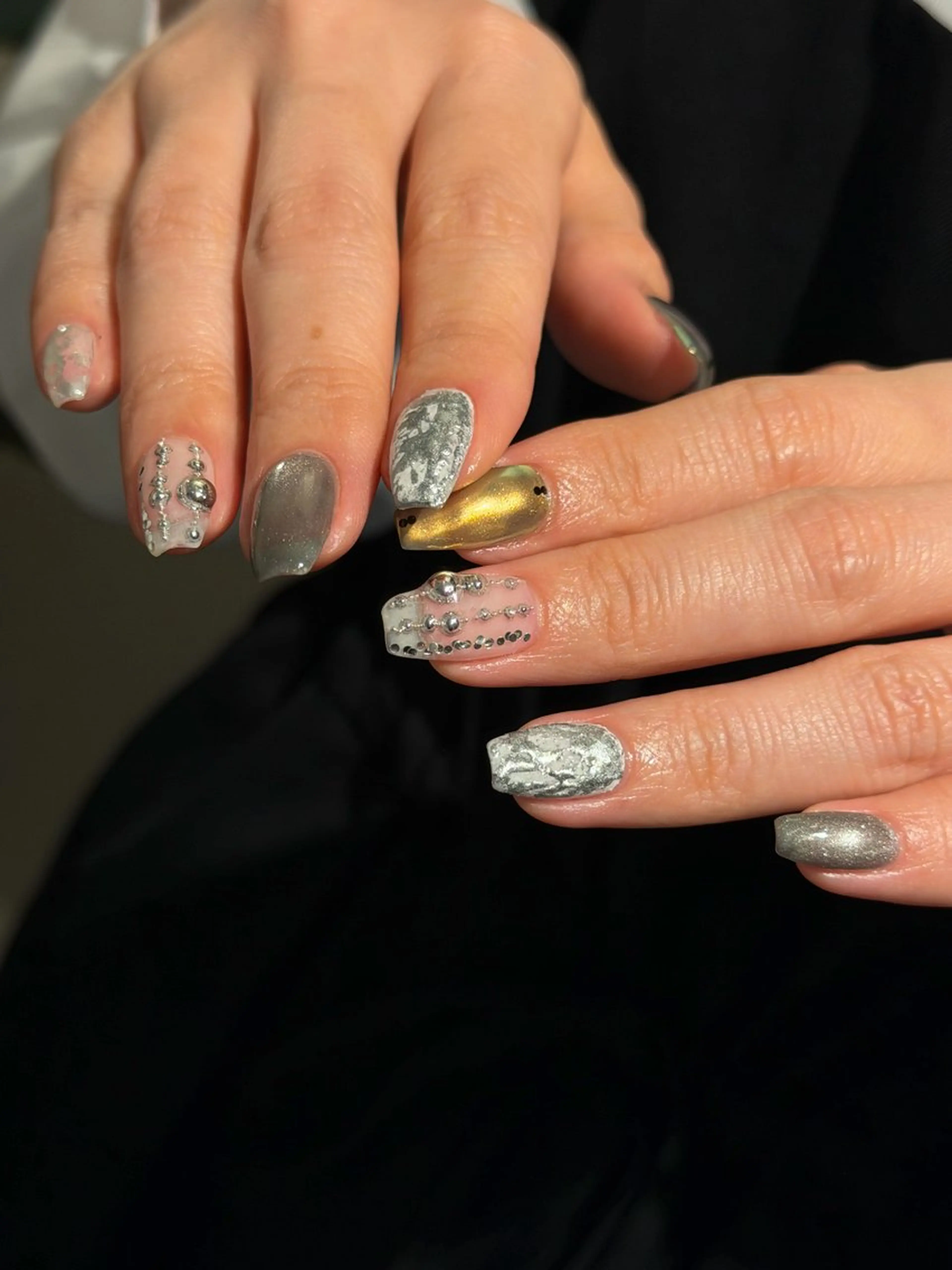 ネイル クリアネイル フラッシュネイル フラッシュマグ フレンチネイル マグネットネイル Luana nailのネイルデザイン