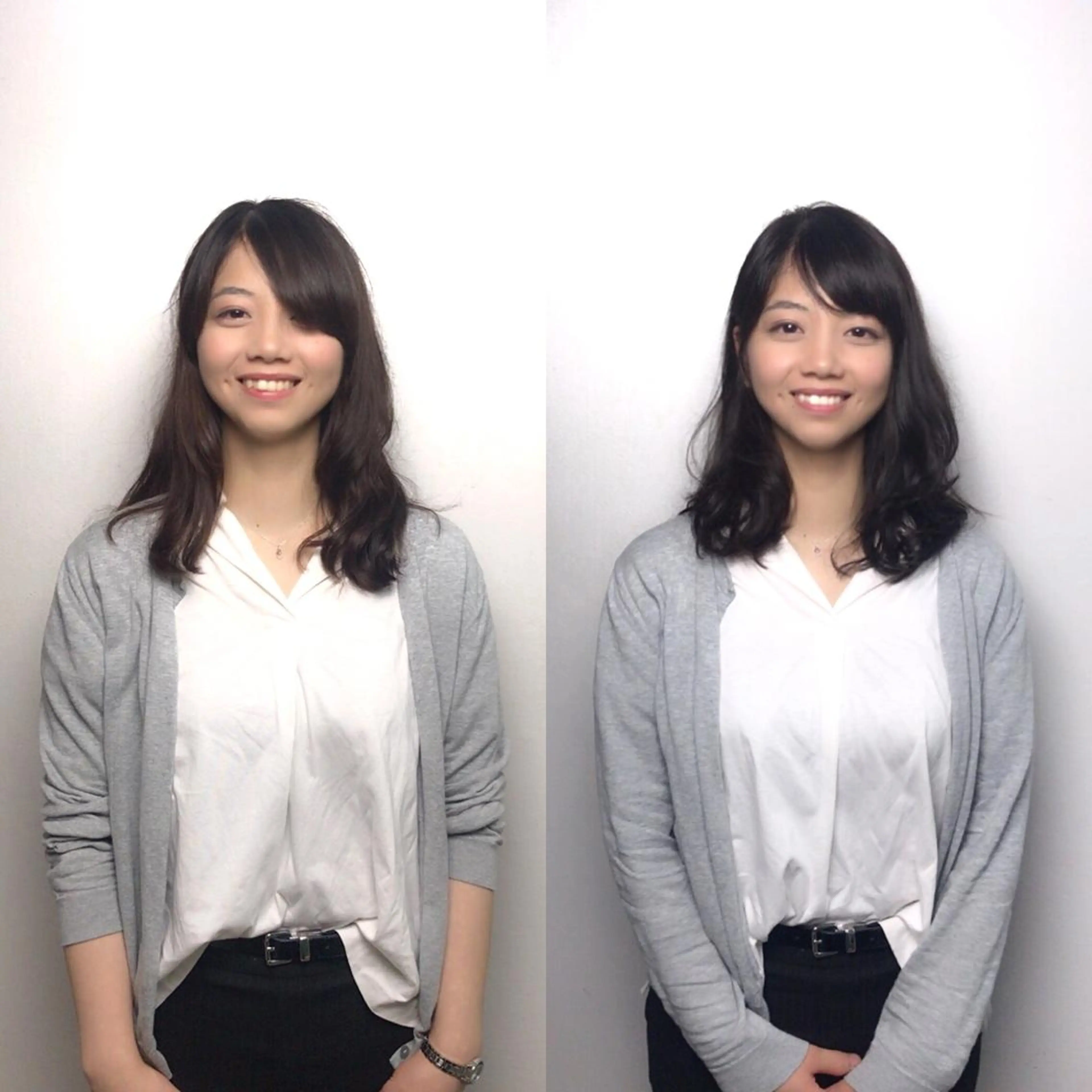 セミロング カラー パーマ セミロングパーマ くびれヘア 岩田菜央 《武蔵小杉》のヘアスタイル