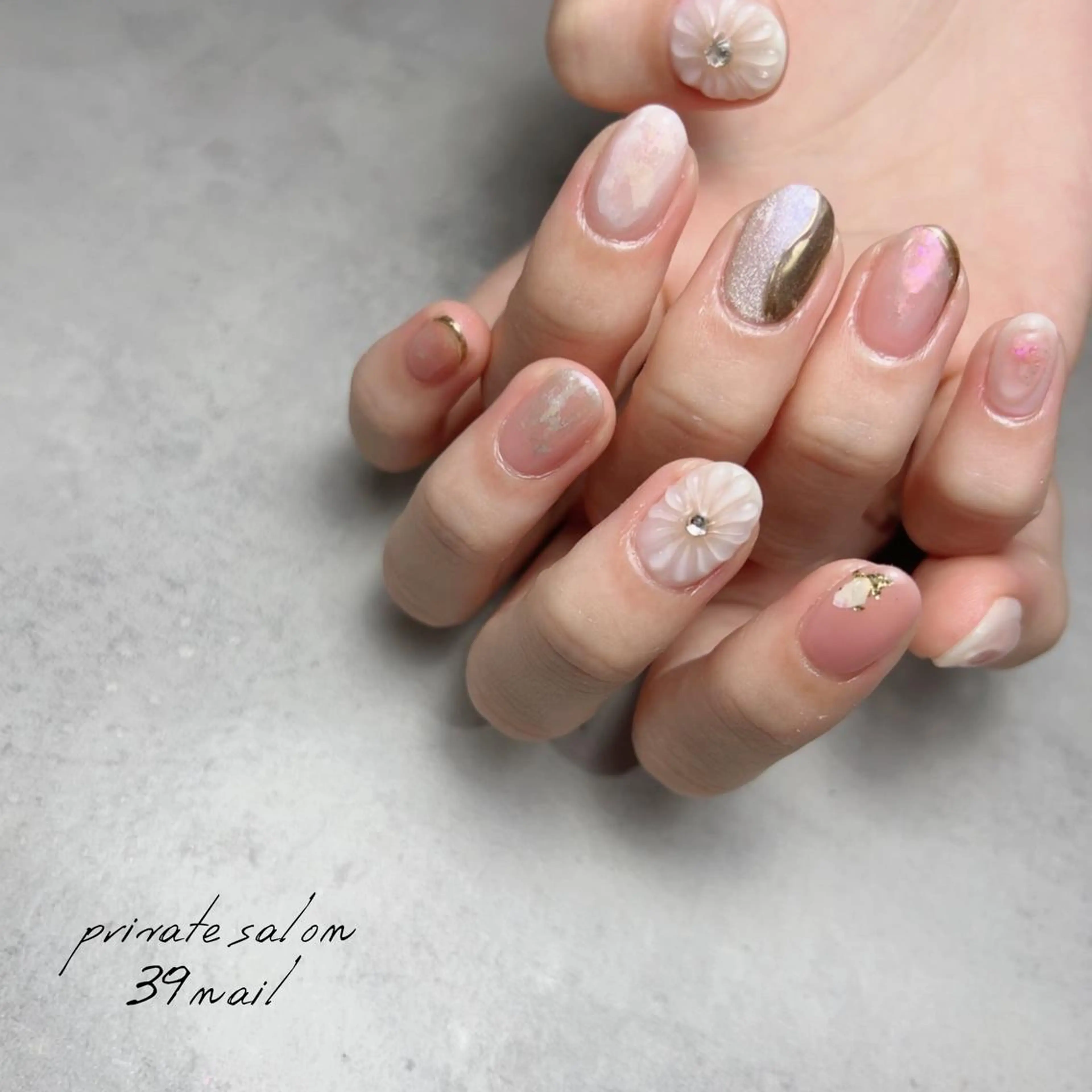 ミディアム ネイル ハンドネイル 京橋 【39nail】のネイルデザイン
