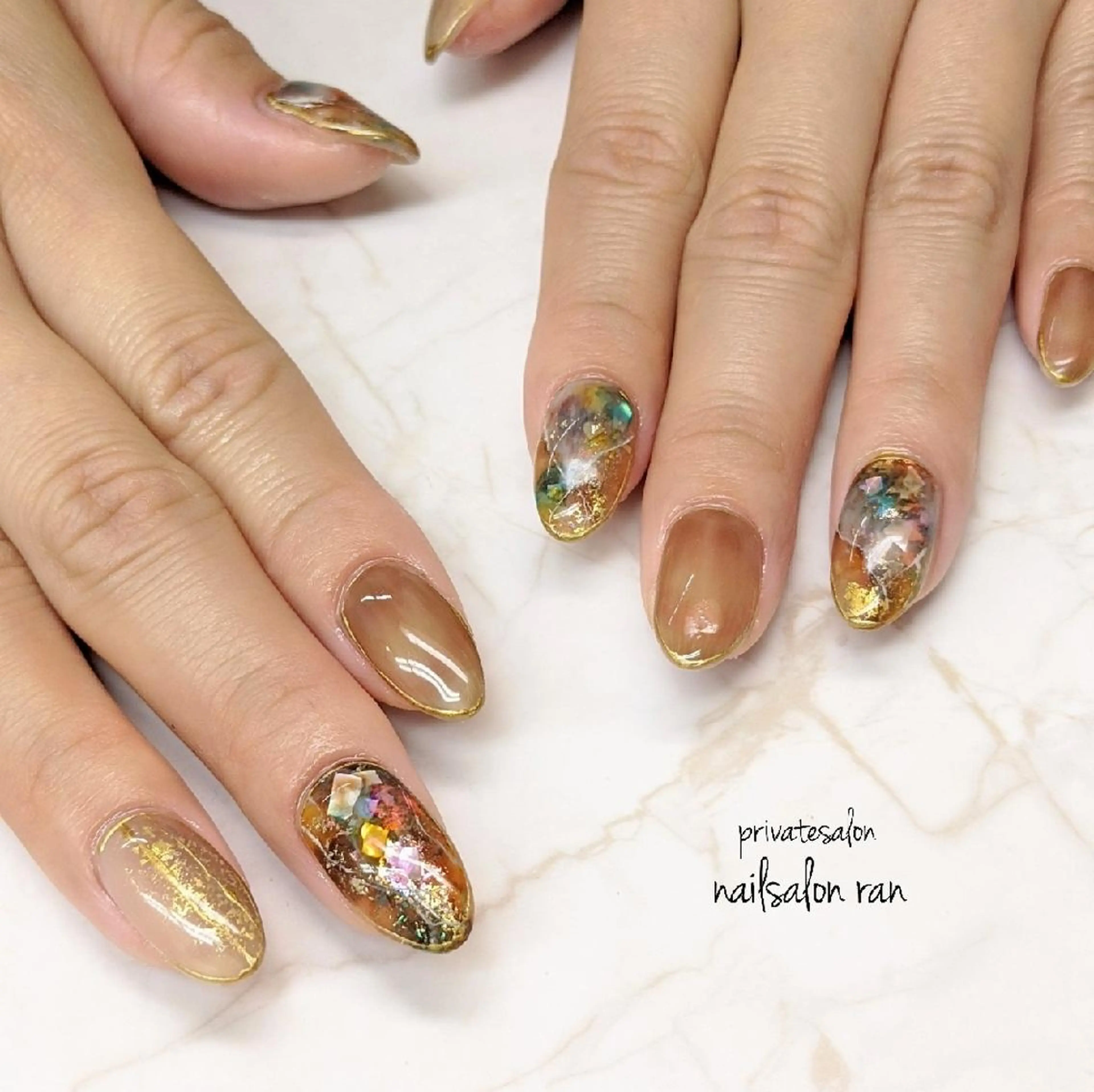 ネイル 大理石ネイル(マーブル) 持ち込み nailsalon ranのネイルデザイン