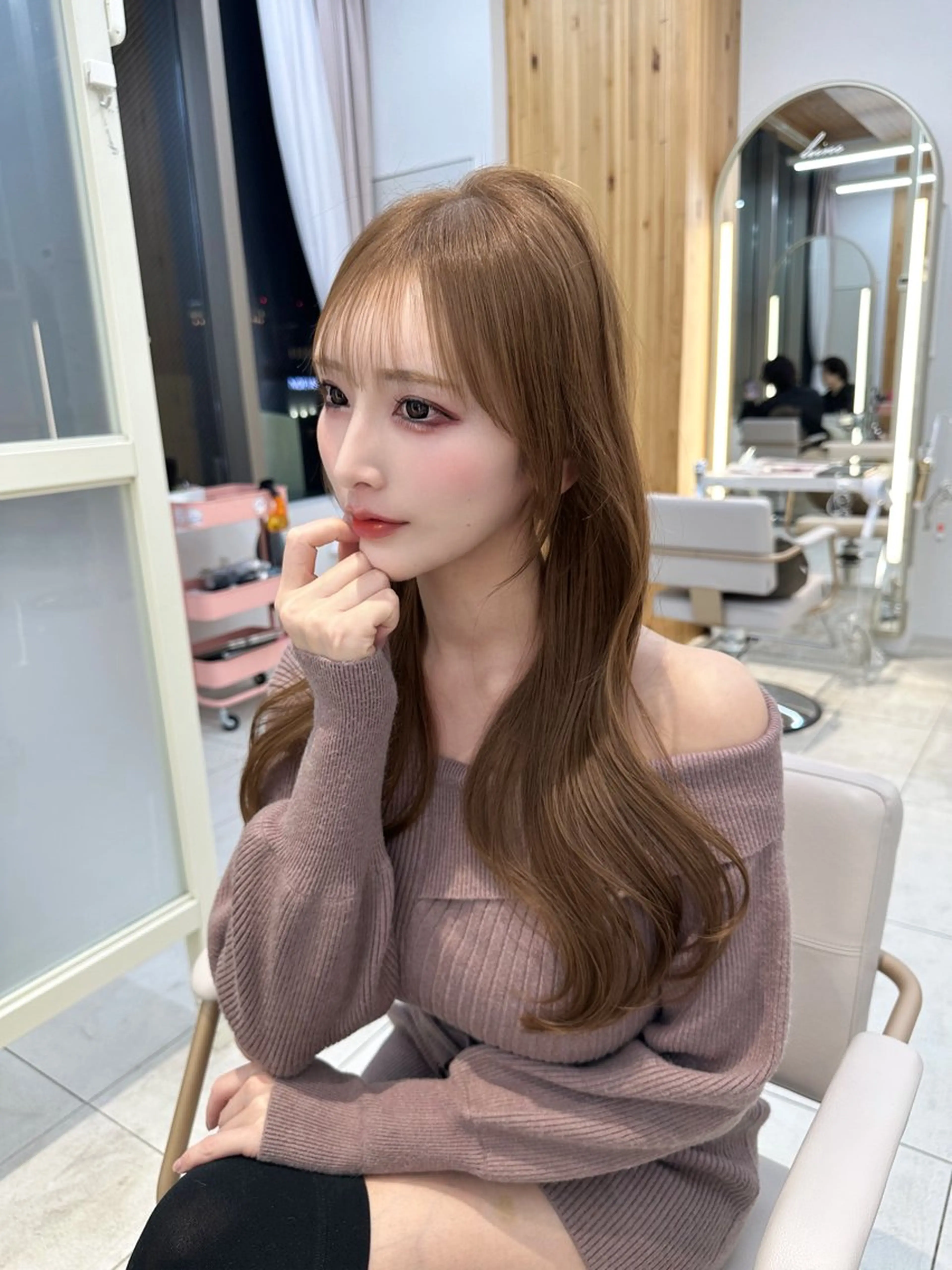 ミディアム カラー カット ヘアカラー トリートメント 🇰🇷韓国風くびれ ヘア🇰🇷中村優大のヘアスタイル