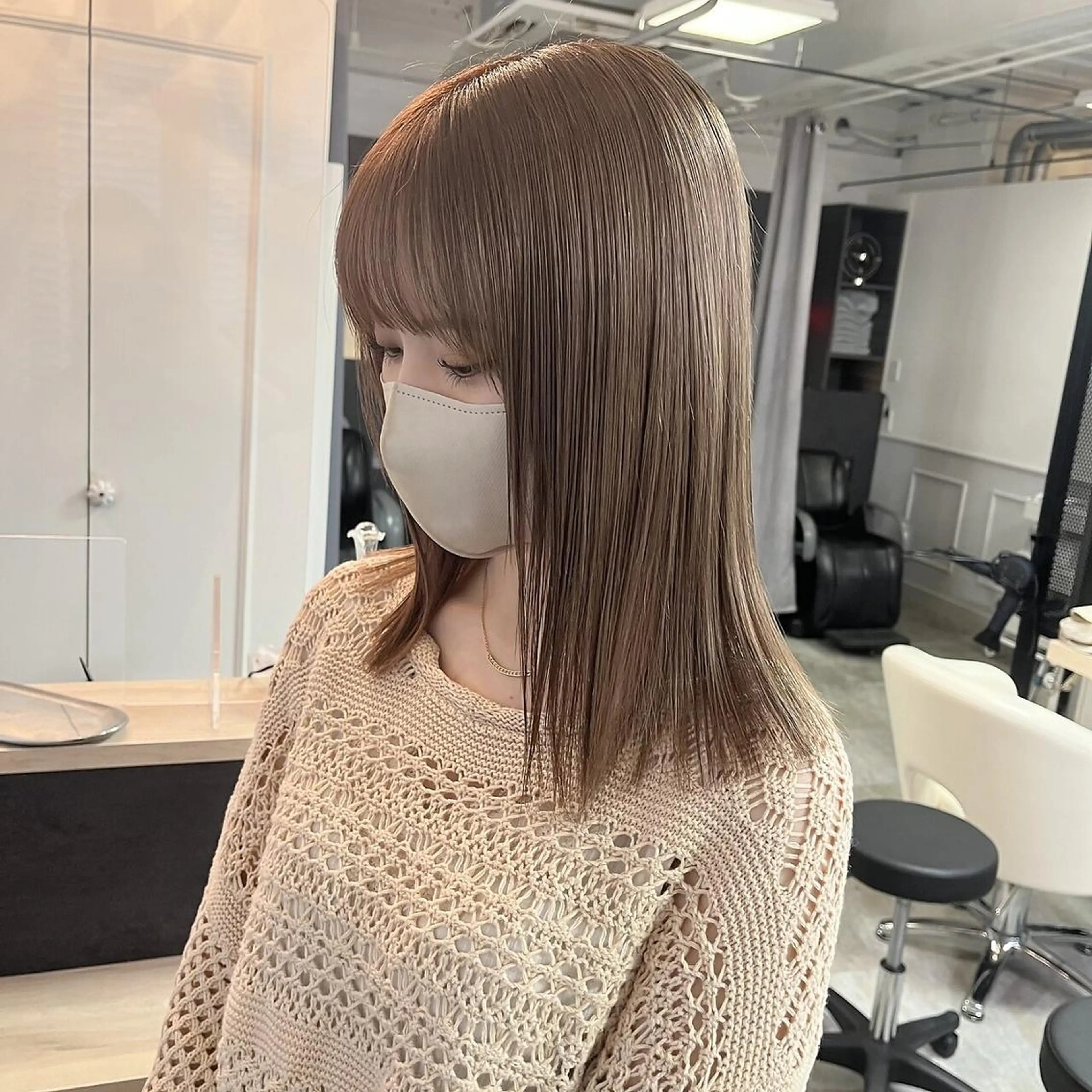 セミロング ベージュ＊Spica 【ミルクティー】のヘアスタイル