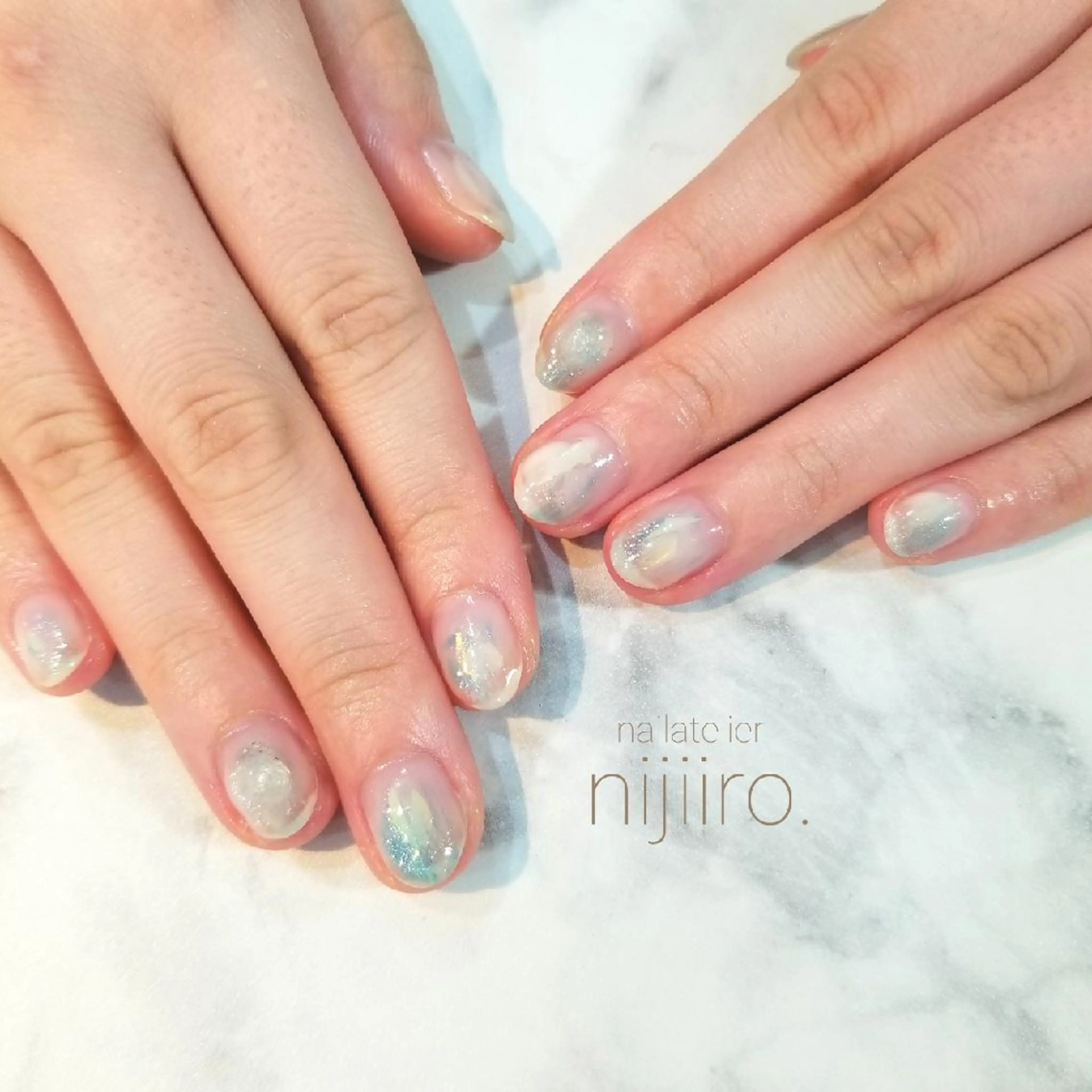 ネイル ブルー 夏ネイル ハンドネイル nijiiro🌈 サトウのネイルデザイン