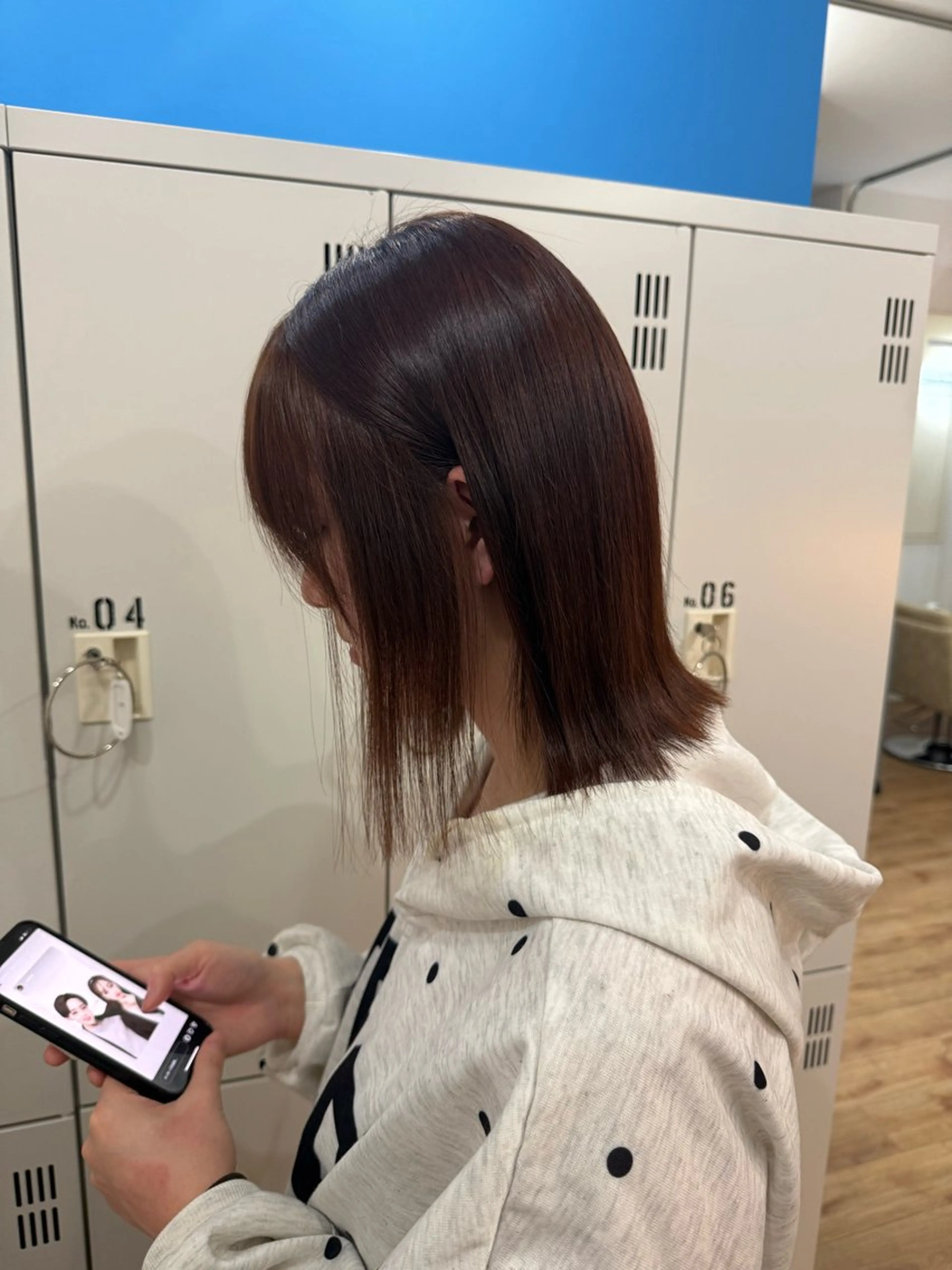 ミディアム カラー ブラウンカラー ヘアカラー fenice natsumiのヘアスタイル