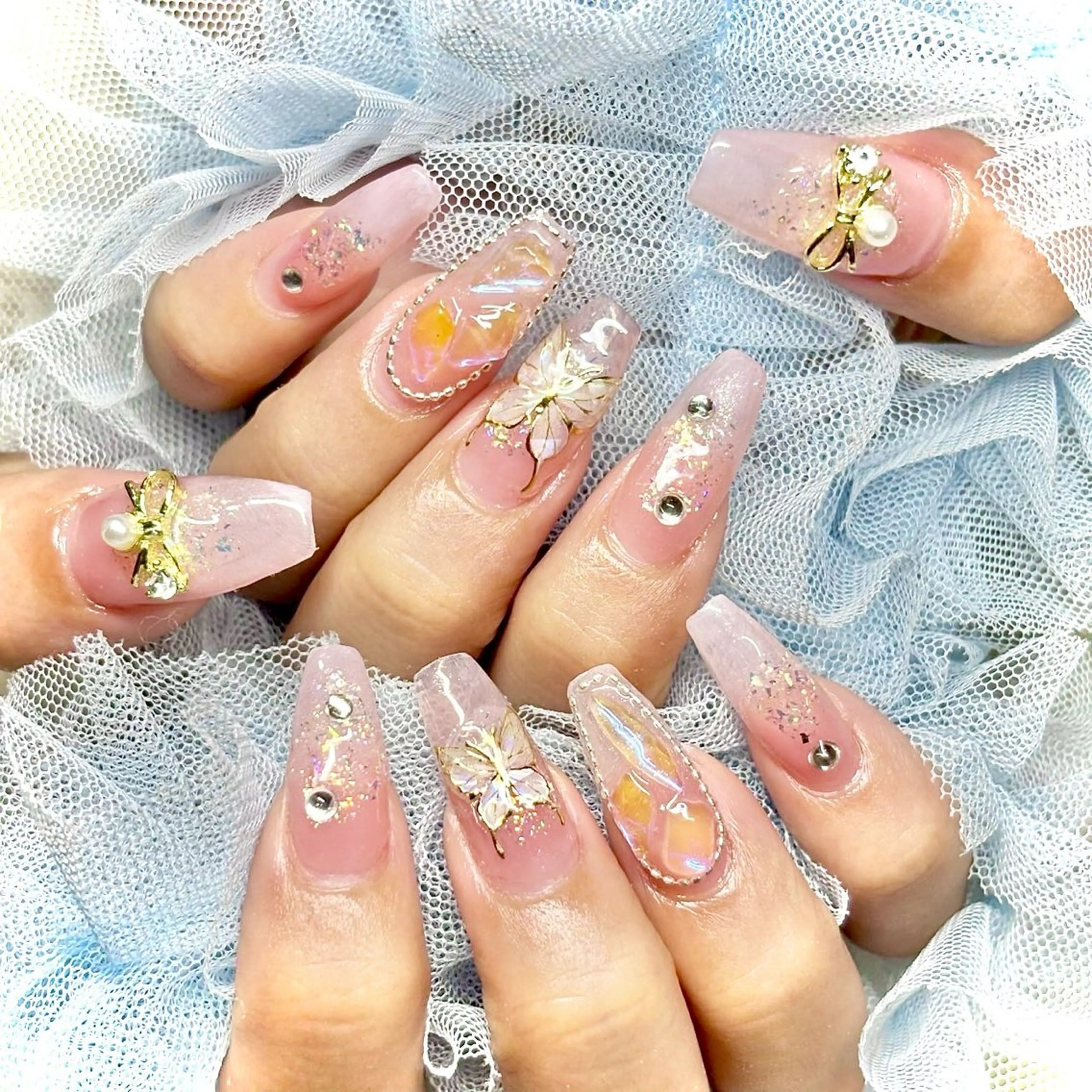 ネイル 韓国ネイル リボン スカルプネイル ワンホンネイル miminon 自宅ネイルサロンのネイルデザイン