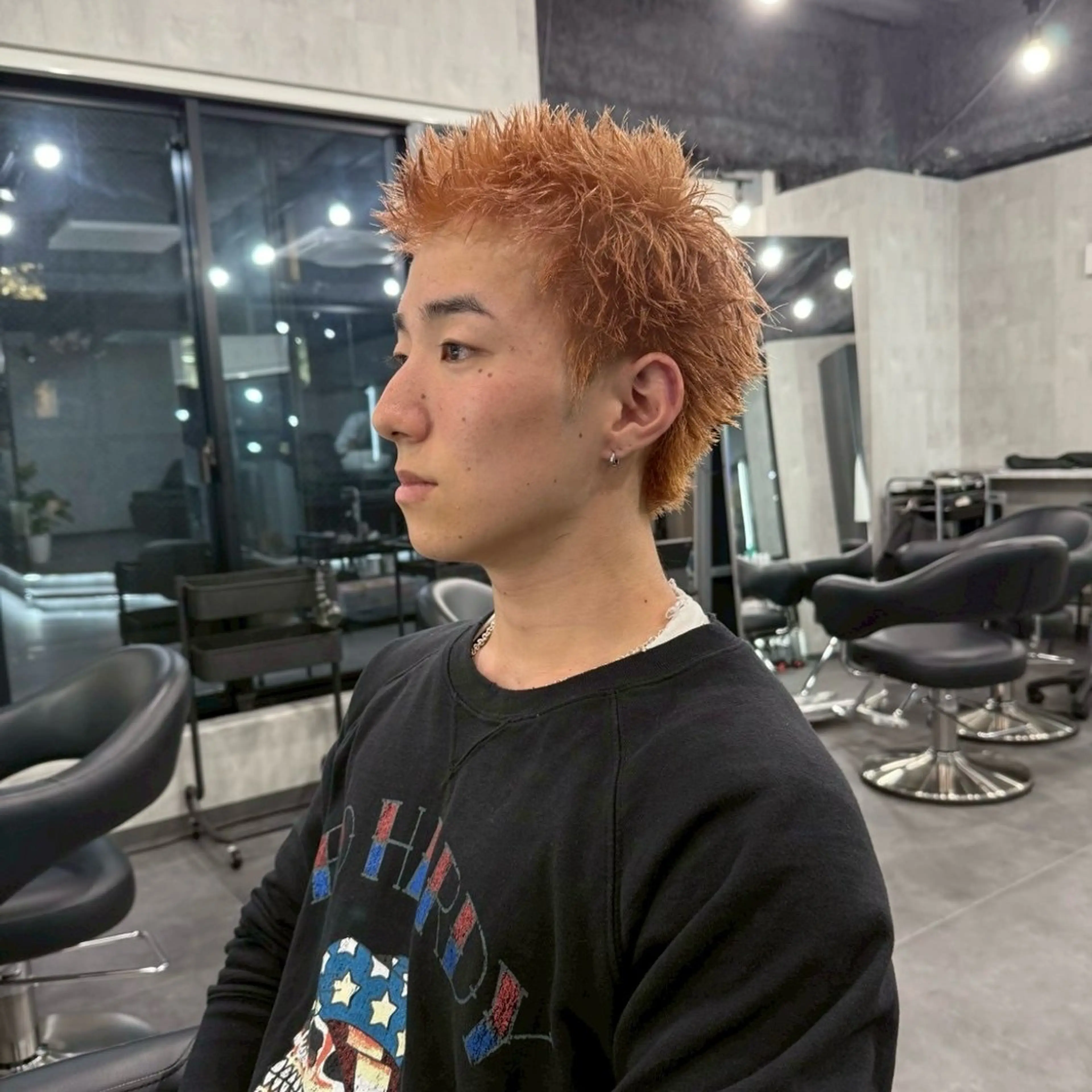 ショート カラー メンズ スパイキーショート ベージュカラー オレンジ オレンジベージュ ショートヘア カット ヘアカラー トリートメント スパイキーショート/ 短髪/渋谷/kiyoのヘアスタイル