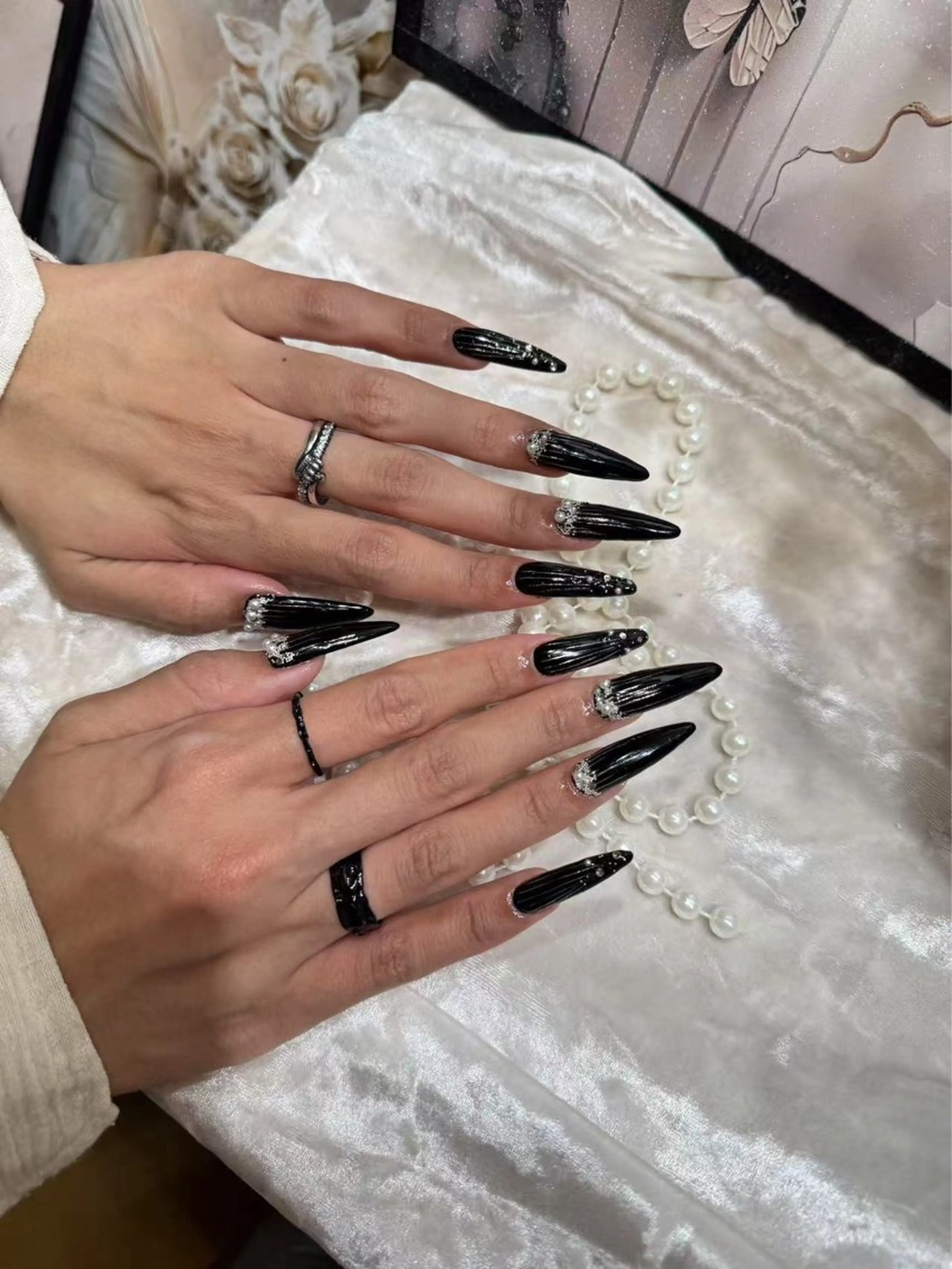 ネイル アートネイル フットネイル ジェルネイル ハート マグネットネイル Babarla Nailのネイルデザイン