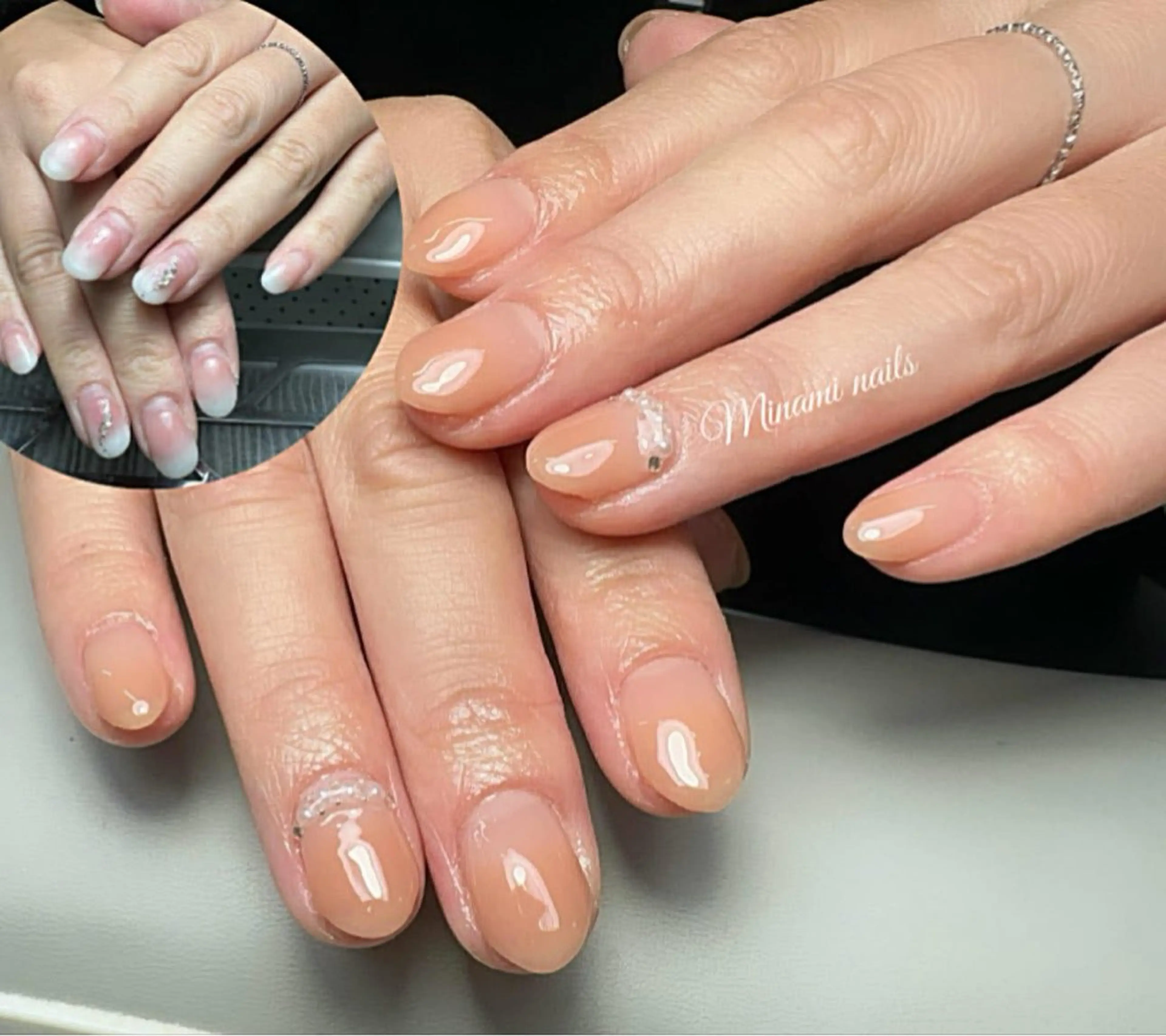 ネイル アートネイル オーロラネイル ガーリー キラキラネイル 韓国ネイル Minami Nailsのネイルデザイン