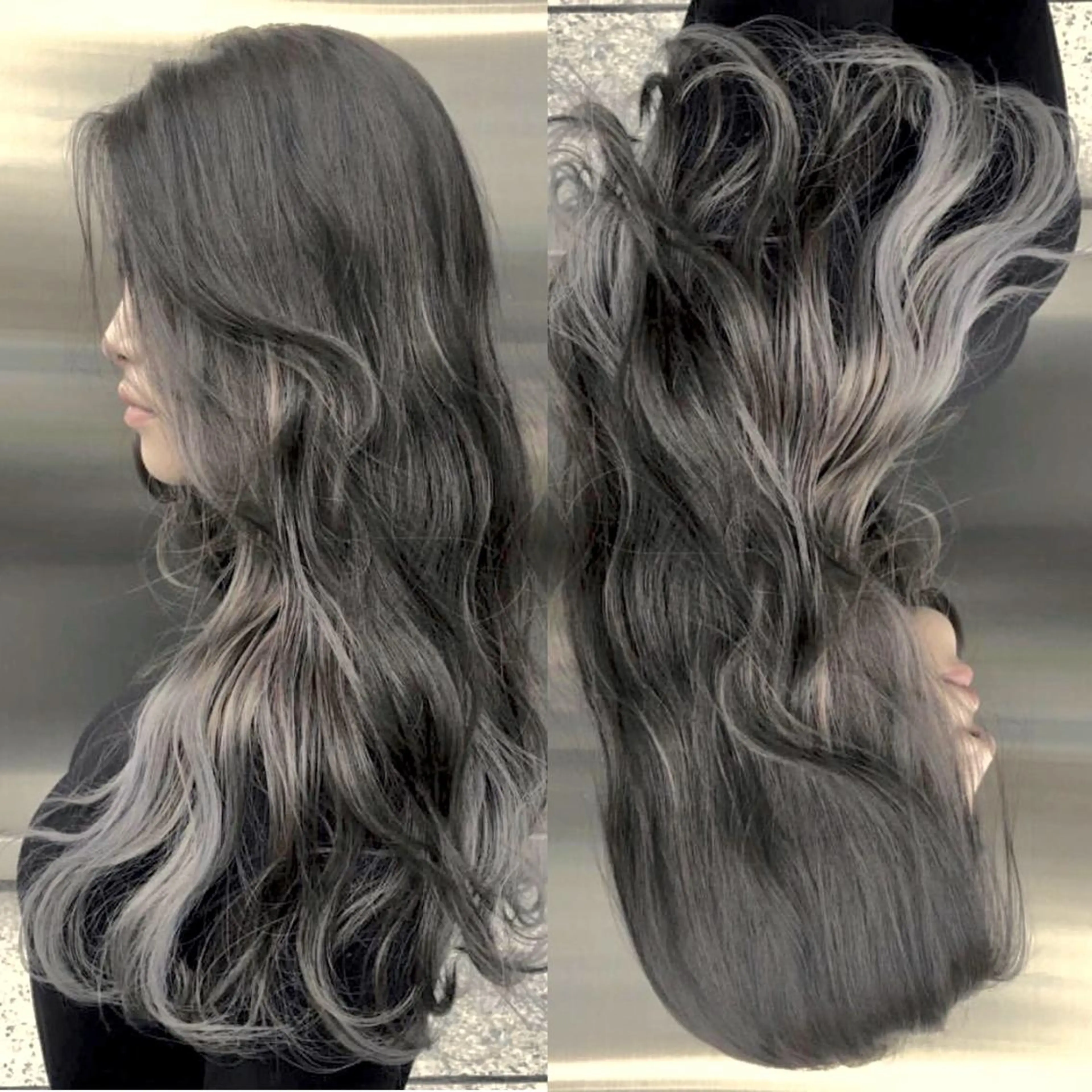 ロング カラー ヘアアレンジ アッシュ アッシュグレー ブリーチ ケアブリーチ ブリーチ＆カラーが 得意☀️望月宣雄☀️のヘアスタイル