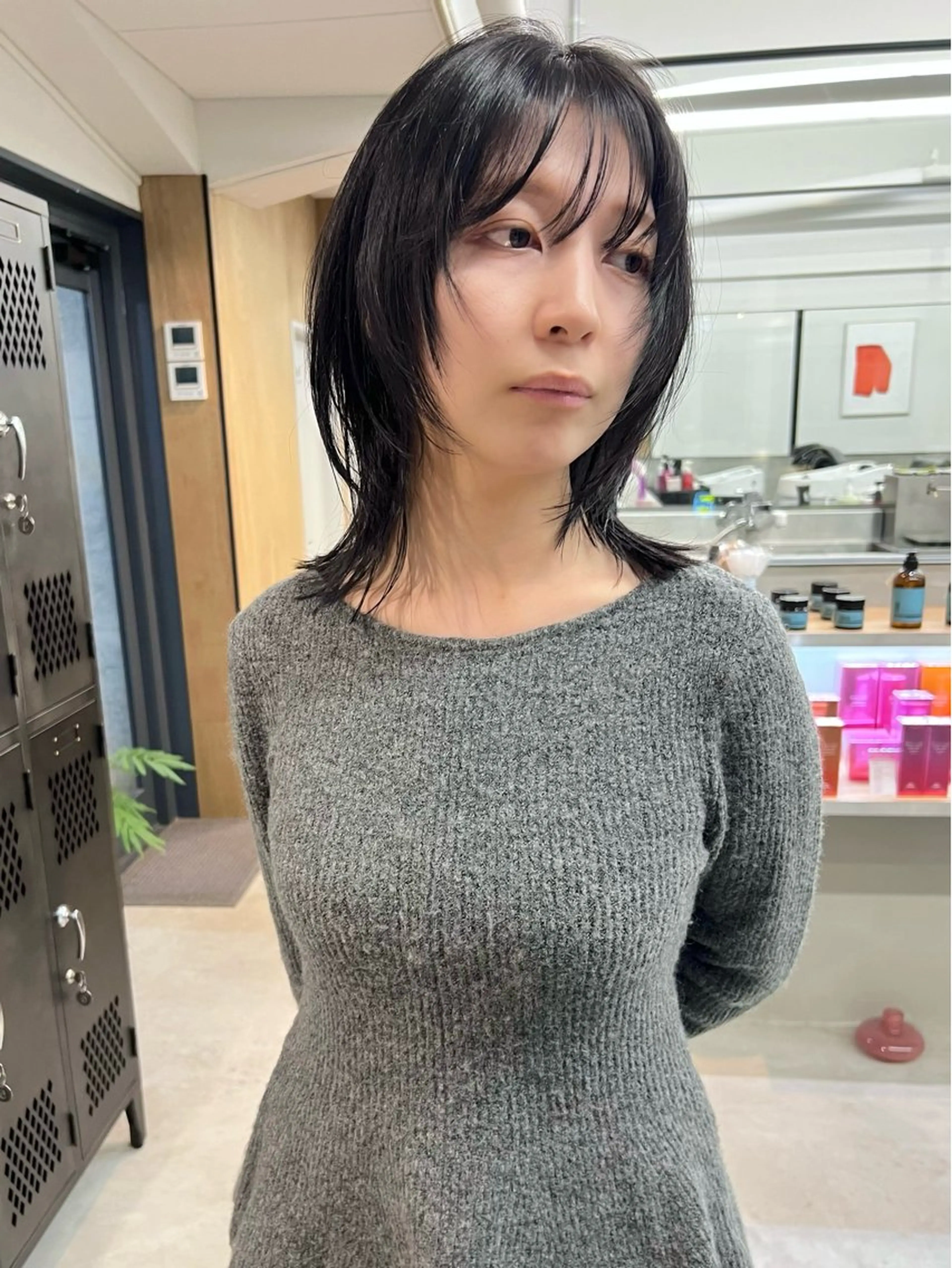 ミディアム カラー カット ヘアカラー トリートメント 樫原裕二/レイヤー カット/透明感カラーのヘアスタイル