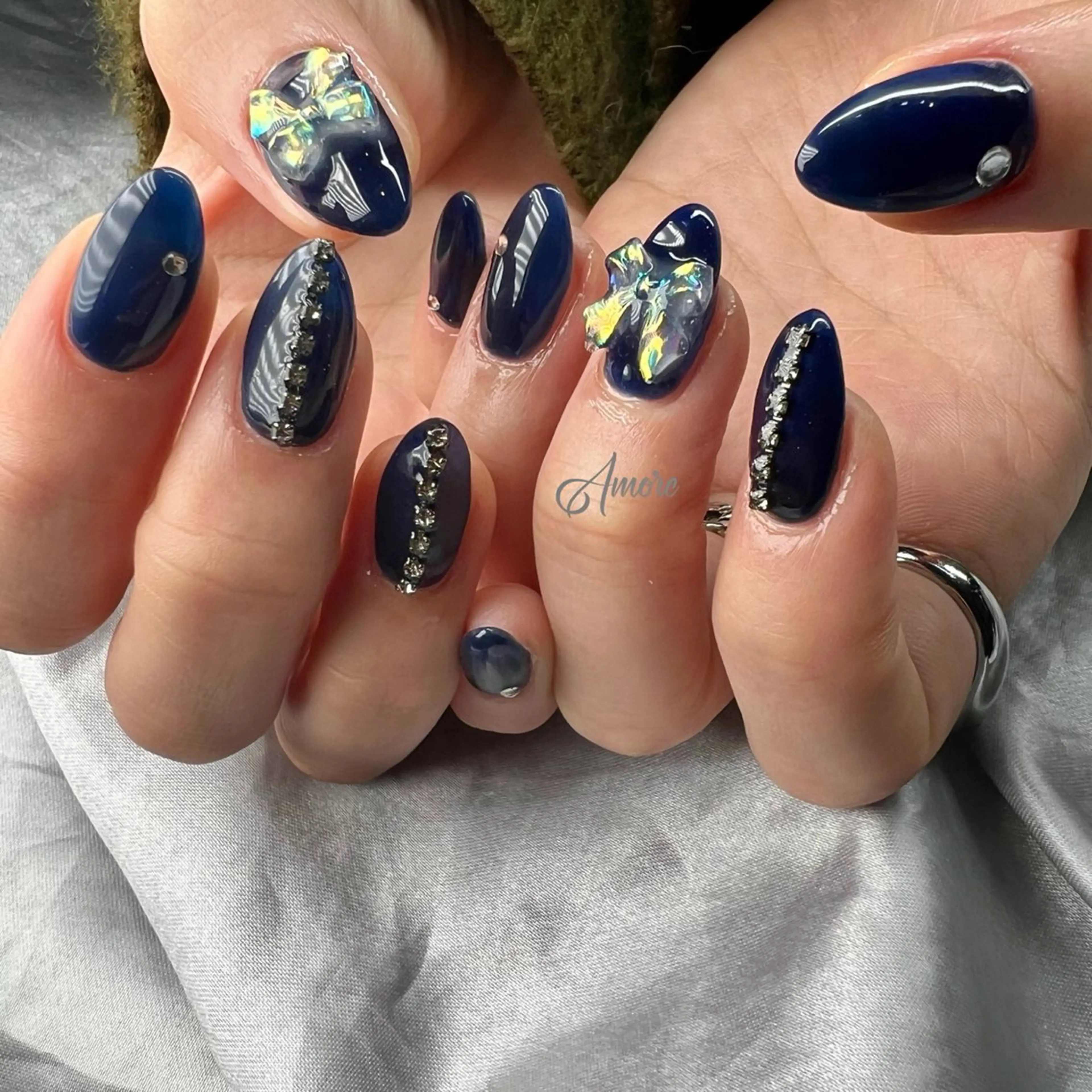 ネイル ジェルネイル キラキラネイル 韓国ネイル パラジェル 冬ネイル You kyehwaのネイルデザイン