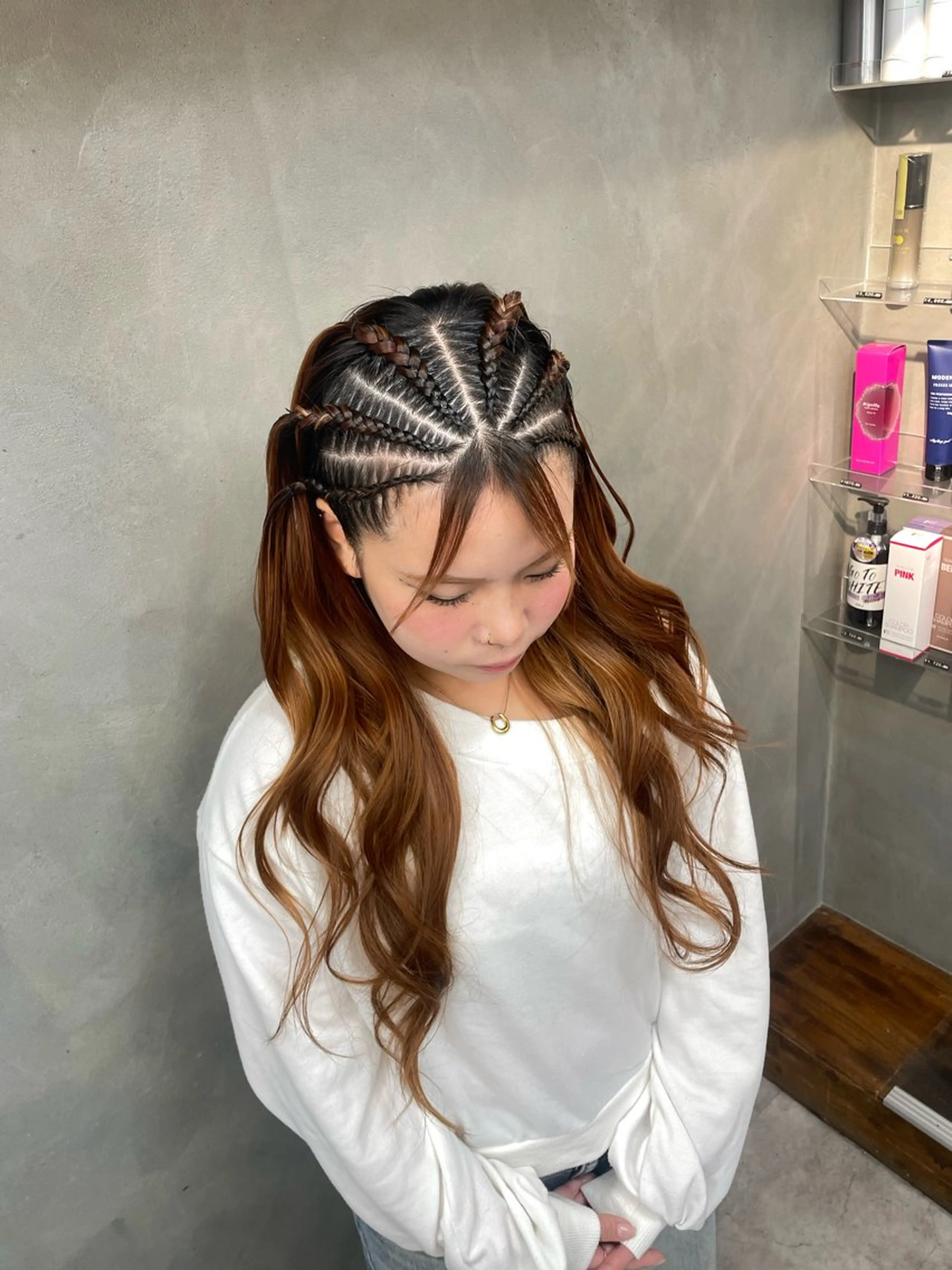 ロング ヘアアレンジ ヘアセット エクステ/コーンロウ KURUMI⛓️🔥のヘアスタイル